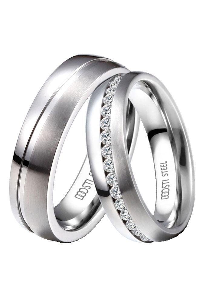 DOOSTI Trauring »Schmuck Geschenk Edelstahl Trauring Ehering Partnerring  LIEBE«, mit o. ohne Zirkonia bestellen bei OTTO