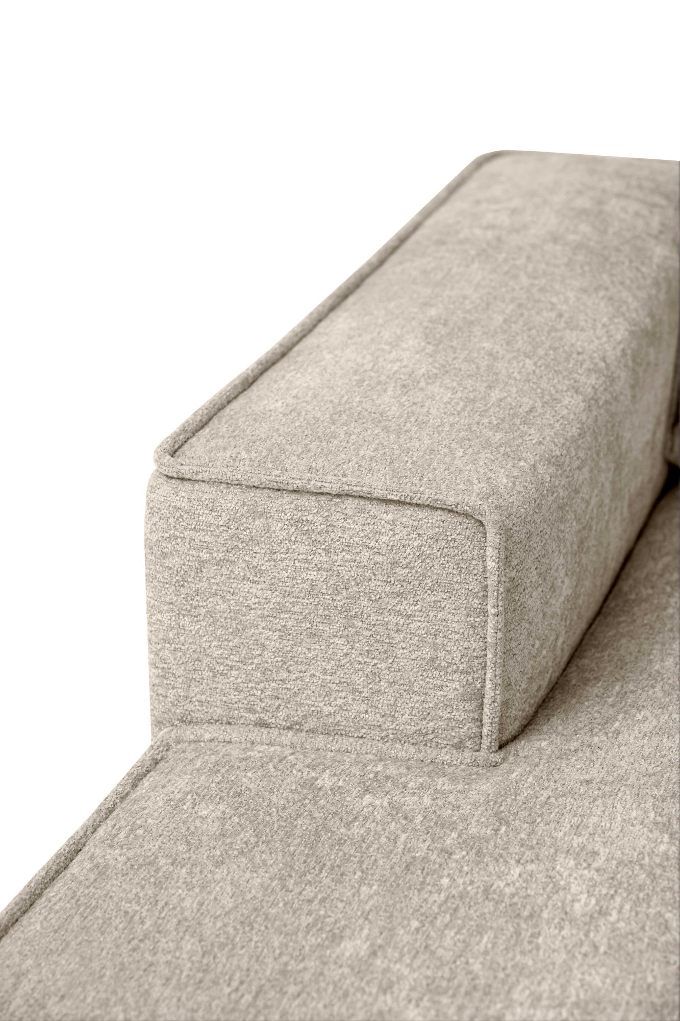 Places of Style Wohnlandschaft »XXL Sofa Oland, Struktur, Flachgewebe, Luxus-Microfaser, Boucle«, U-Form, 345 cm, Wellenunterfederung, Skandi-Design, Metallfüße