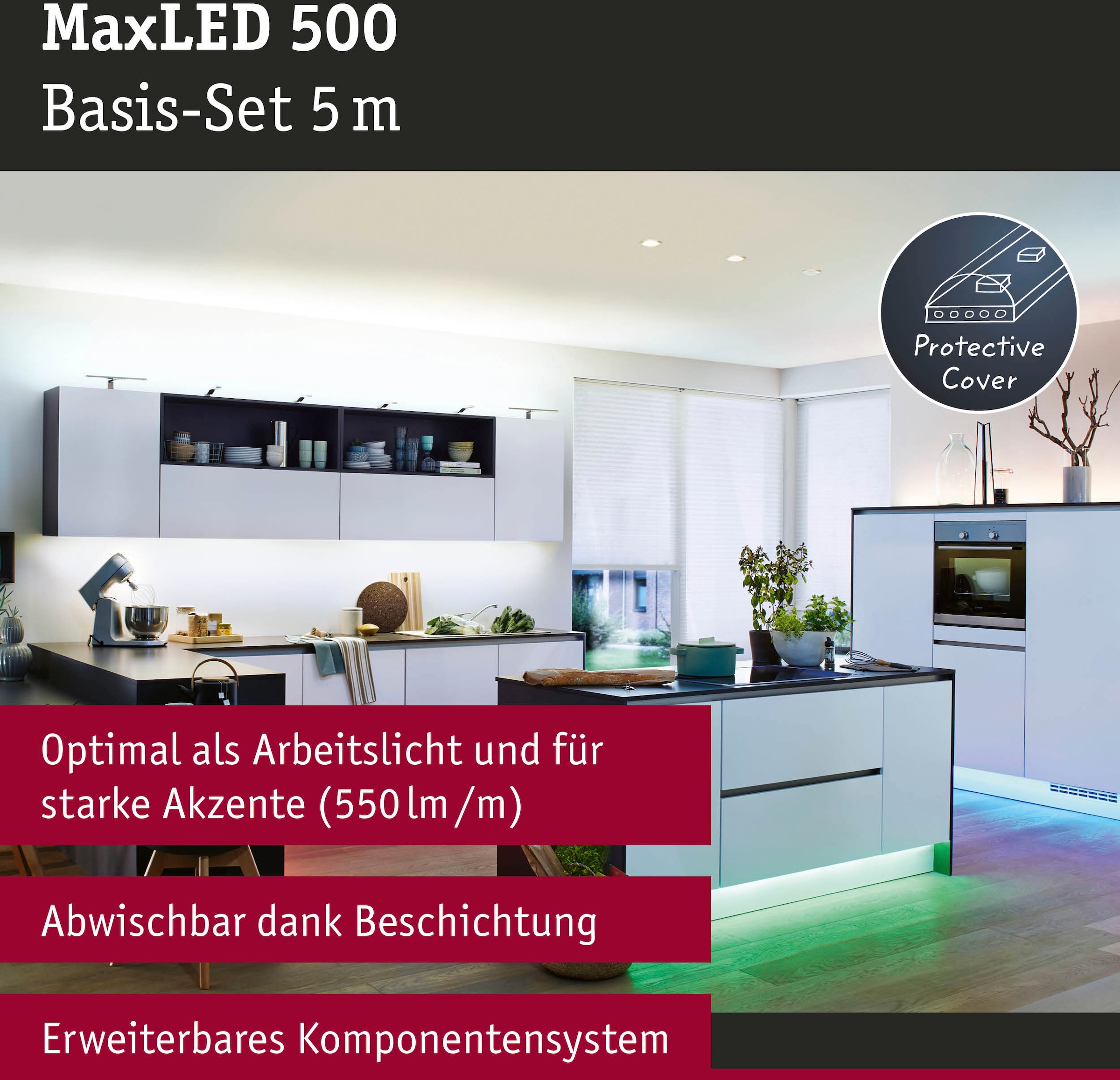 Paulmann LED-Streifen »MaxLED 500 RGBW Smart Home Zigbee 5m IP44 33W 2000lm beschichtet«, 1 St.-flammig