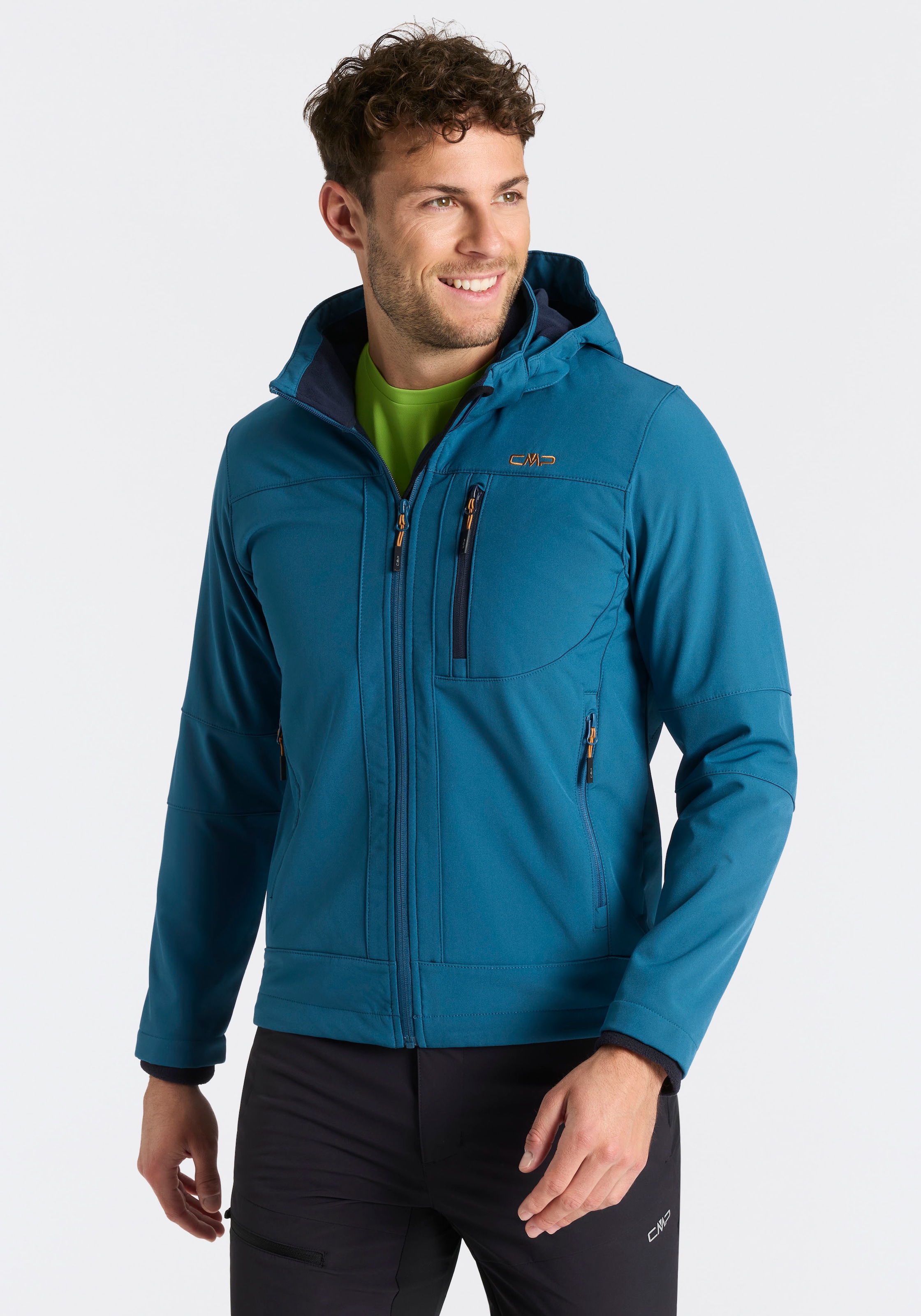 CMP Softshelljacke mit Kapuze Wasserabweisend & Winddicht & Atmungsaktiv, Übergangsjacke