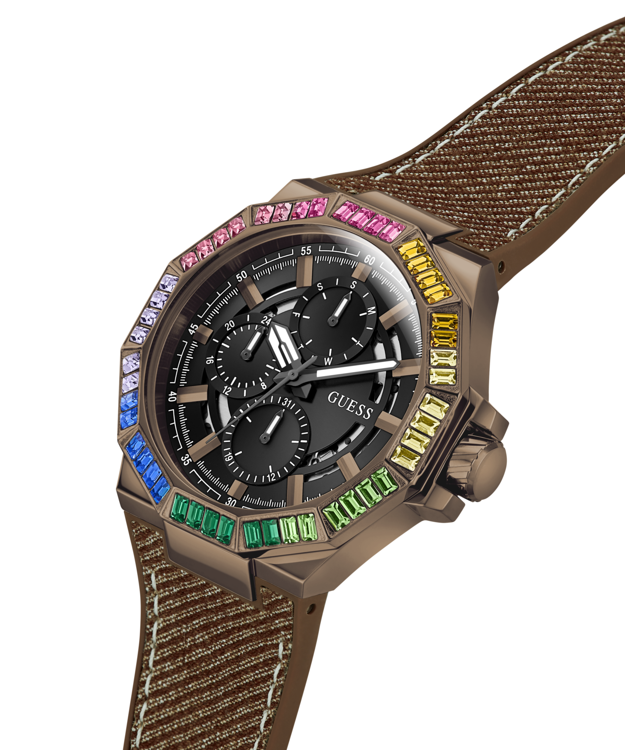 Guess Multifunktionsuhr »ENERGY« Quarzuhr, Armbanduhr, Herrenuhr, Silikonarmband, analog