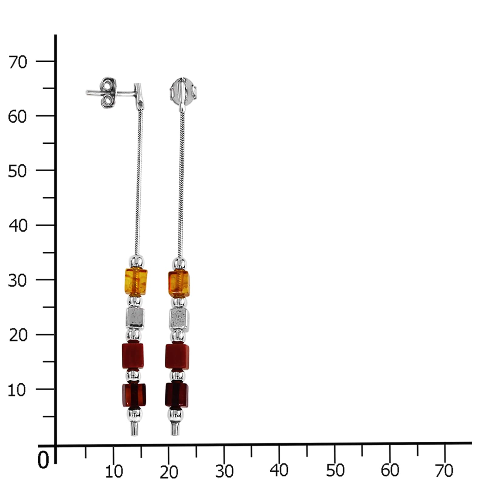 OSTSEE-SCHMUCK Paar Ohrhänger »- Würfel - Silber 925/000 - Bernstein«