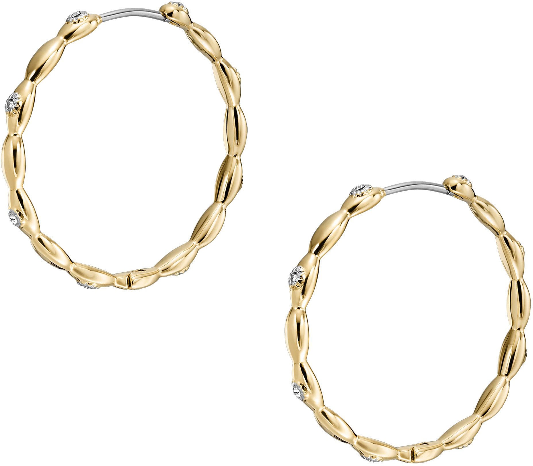 Fossil Paar Creolen »Schmuck Edelstahl Ohrringe Sutton, JF04816710«, mit Glasstein