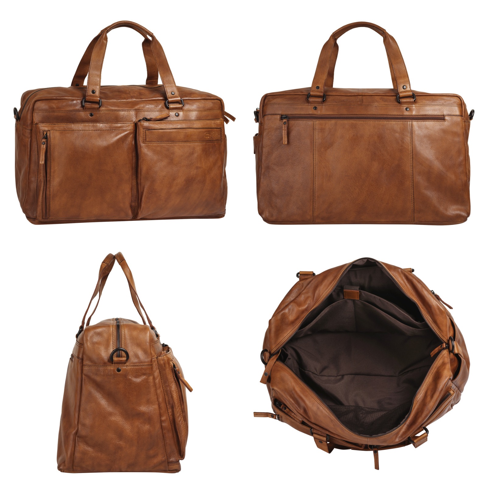 Spikes & Sparrow Reisetasche, echt Leder