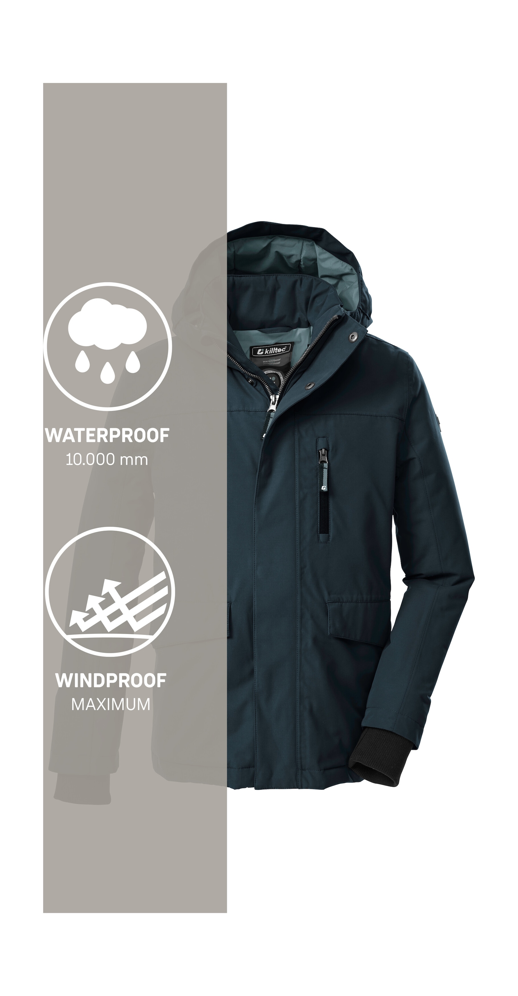 Killtec Funktionsjacke »KOW 233 BYS JCKT«, Wind- und wasserdichte Kinderjacke, regulierbare Kapuze, PFAs-frei