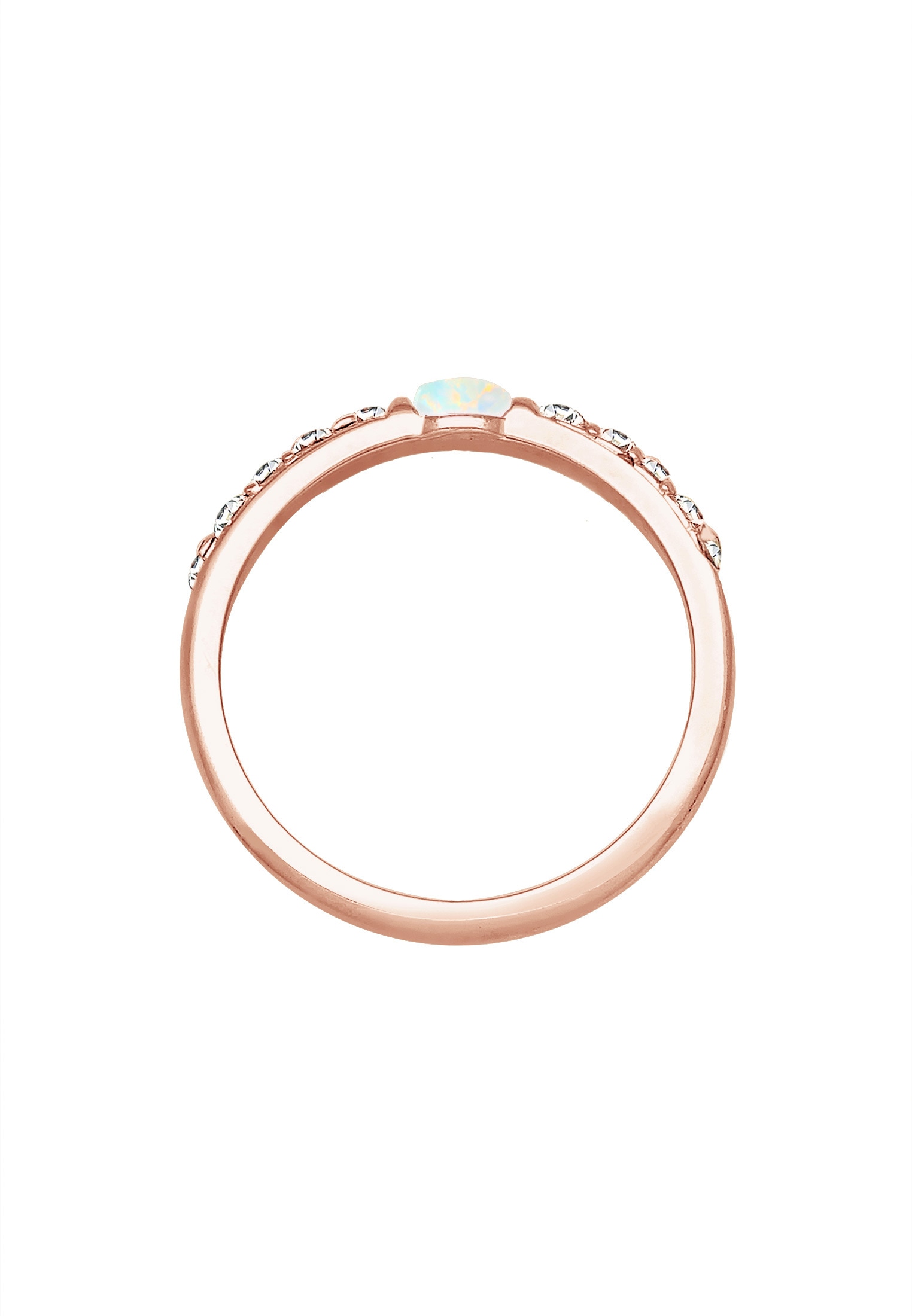 Elli Premium Verlobungsring »Ring Glas Kristalle Synthetischer Opal 925 Sterling Silber«