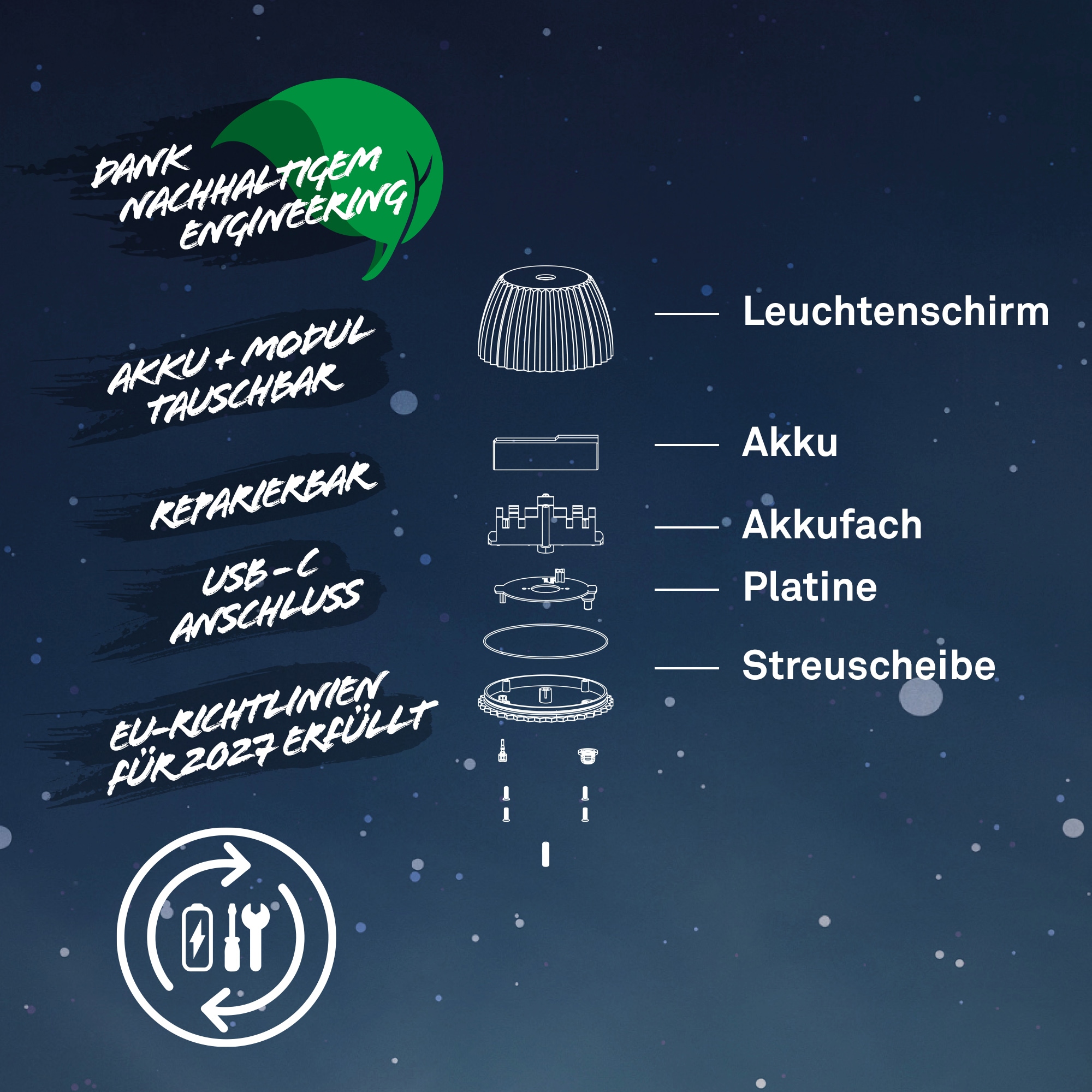 Briloner Leuchten LED Tischleuchte »Akku LED Tischleuchte« LED-Modul