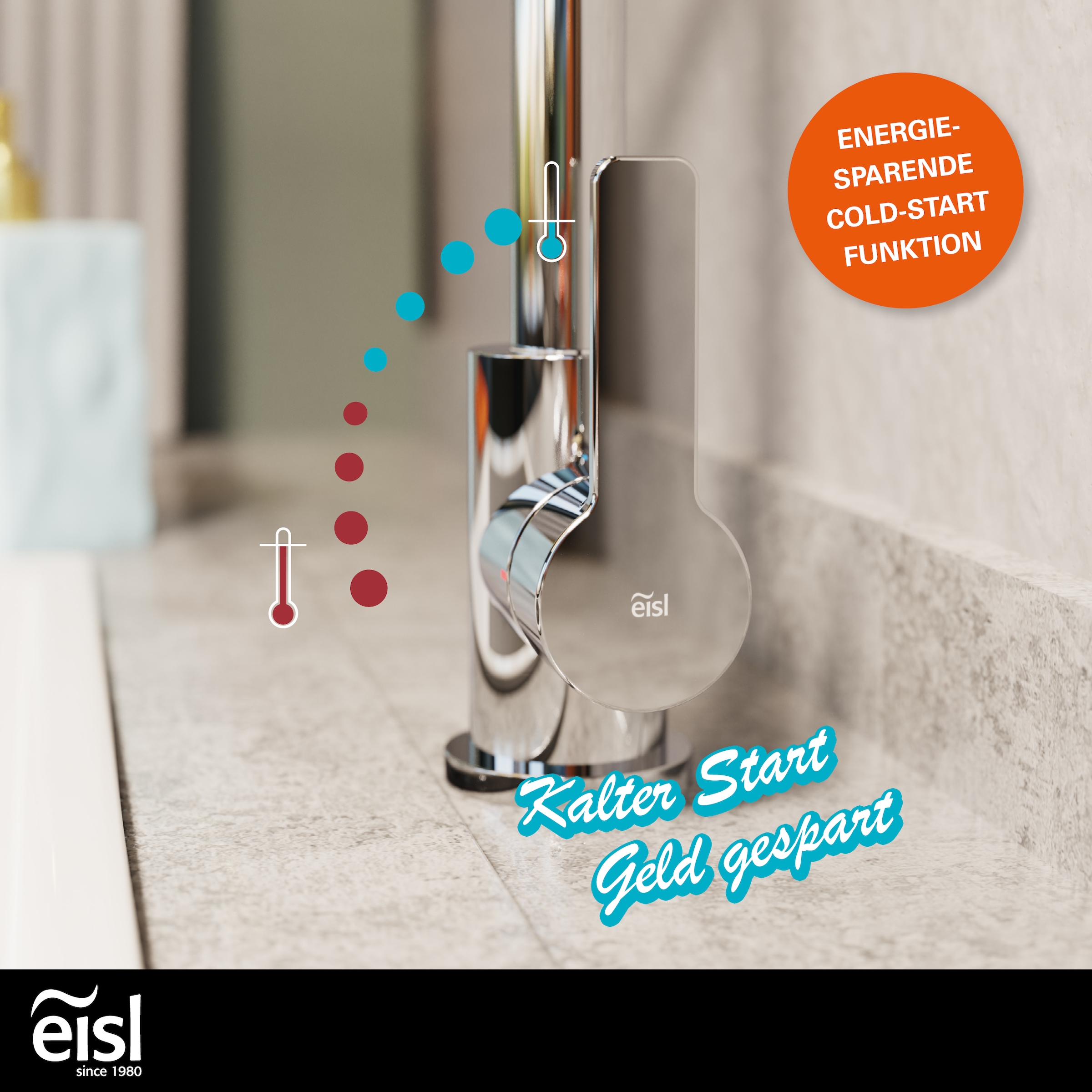 Eisl Spültischarmatur »Futura« Niederdruckarmatur, Dripless, Cold-Start, 360° schwenkbar