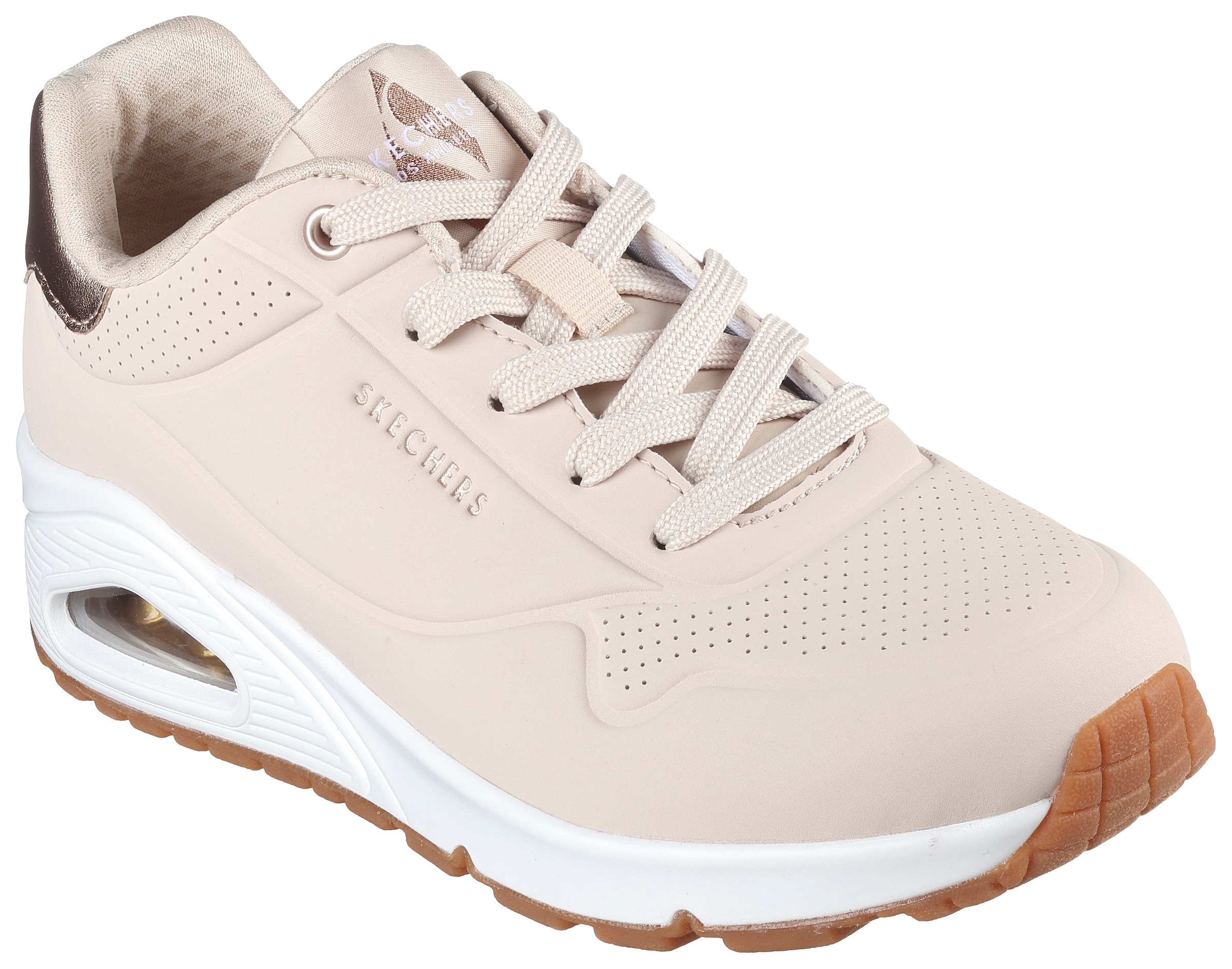 Skechers Sneaker »UNO GOLDEN AIR«, Freizeitschuh, Halbschuh, Schnürschuhmit Metallic-Einsatz