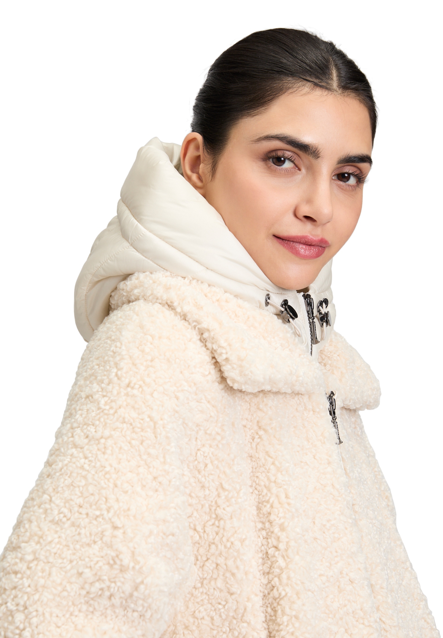 Amber & June Plüschjacke »Plüschjacke mit abnehmbarem Westenteil«