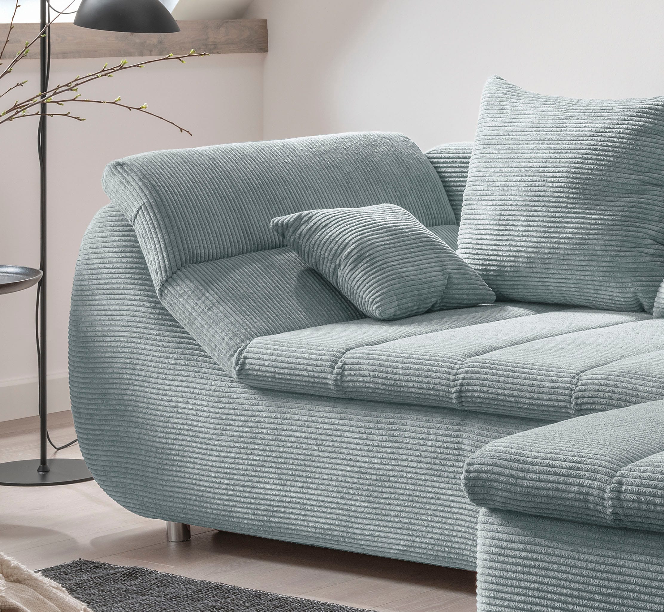 INOSIGN Ecksofa »Imola elegant und bequem, aktuelle Steppung im Sitz, L-Form«, wahlweise mit Bettfunktion