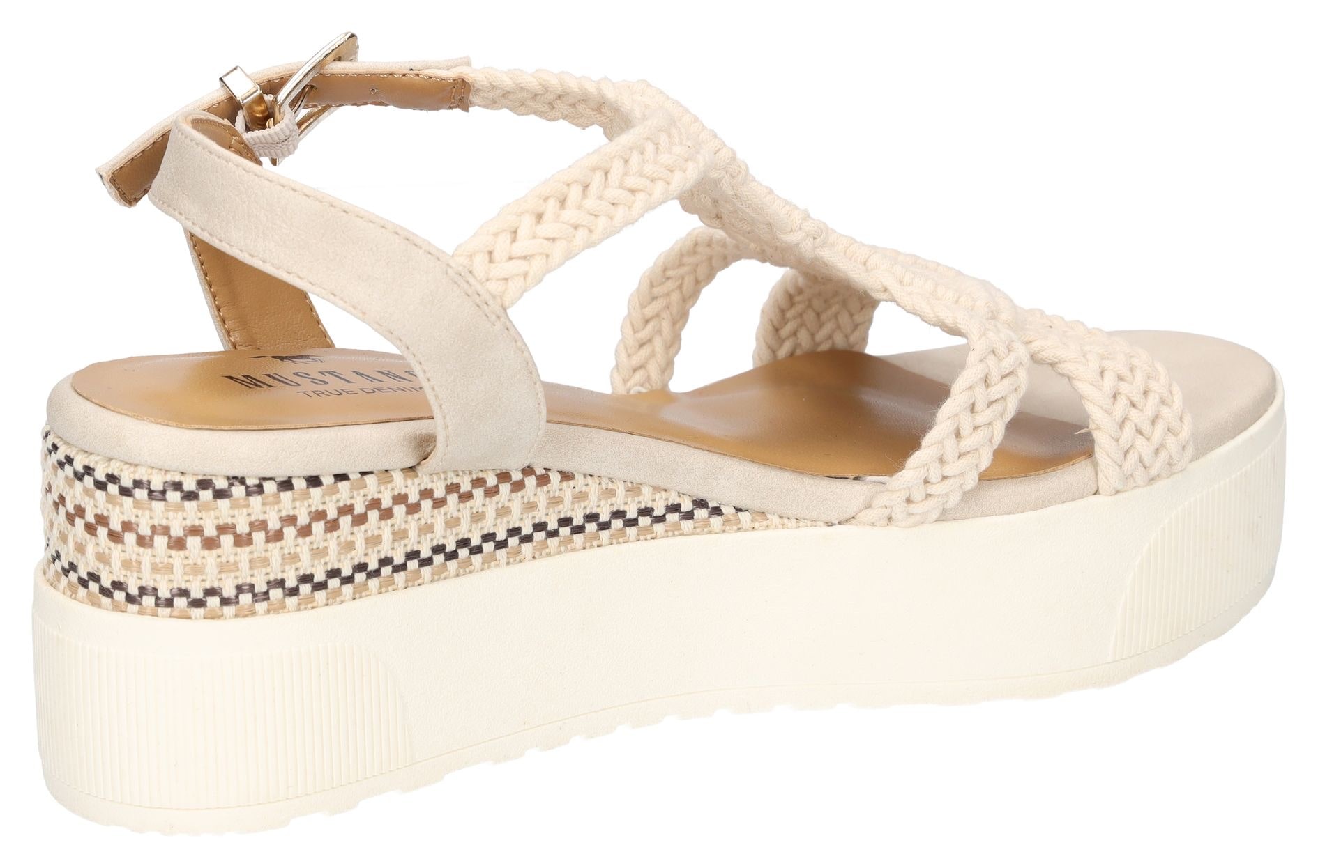 Mustang Shoes Keilsandalette, Plateausandale, Sandale mit bezogenem Keilabsatz