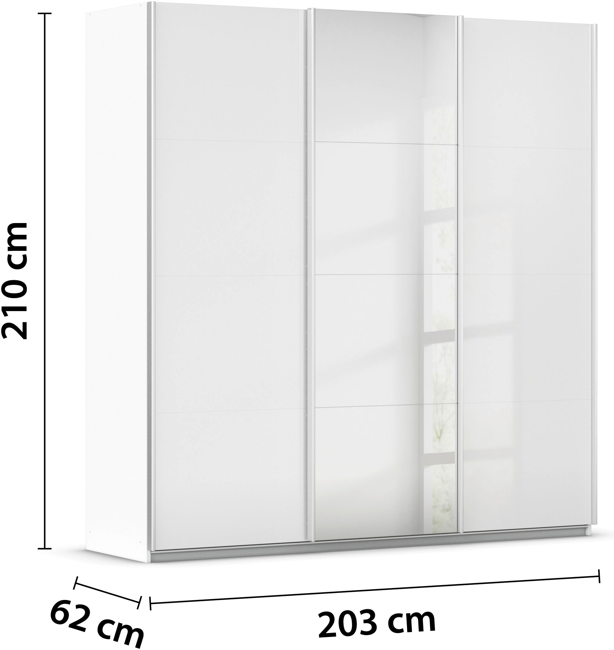 rauch Schwebetürenschrank »Kleiderschrank Schrank Garderobe AGORDO«, Top Innenausstattung, in 4 Breiten und 2 Höhen MADE IN GERMANY