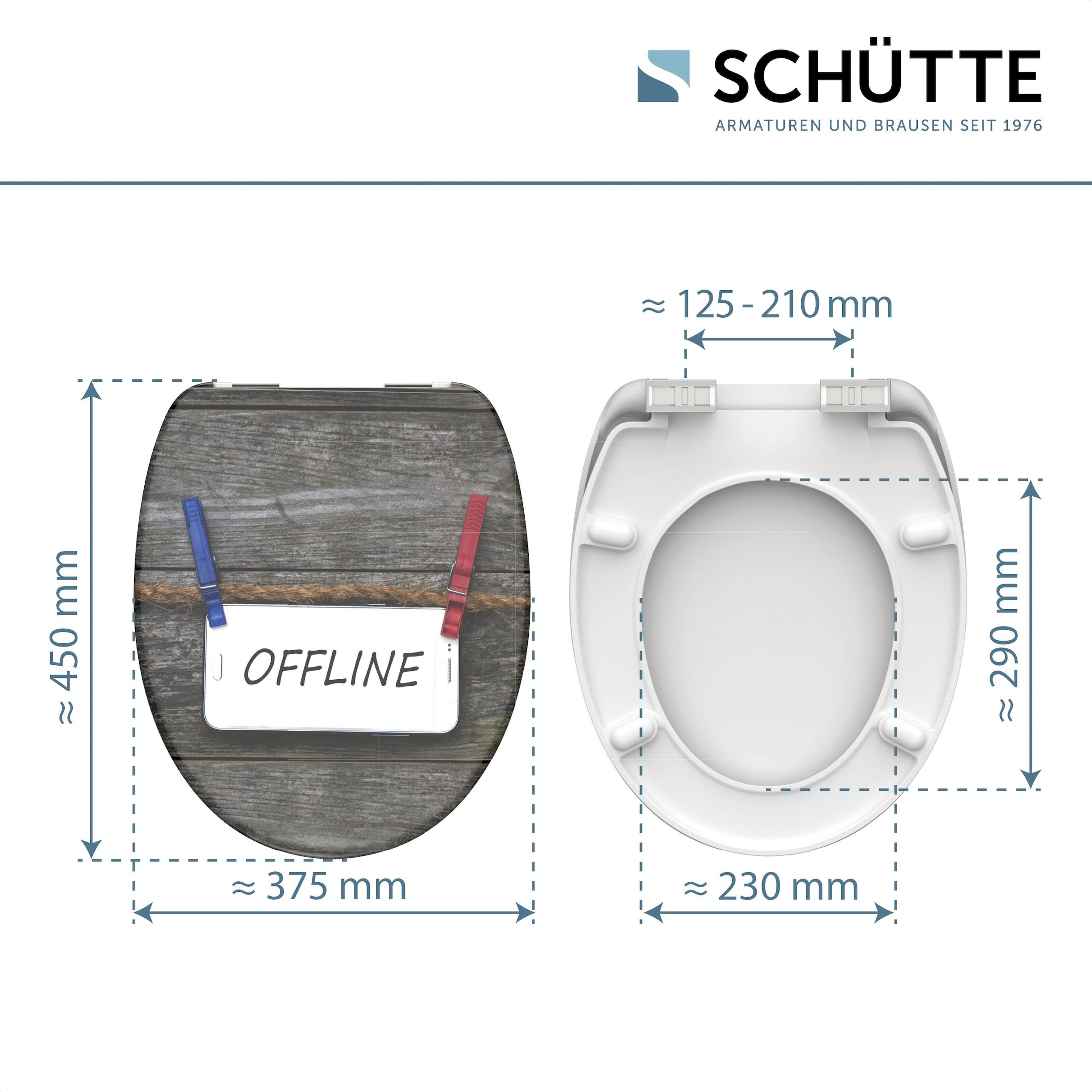 Schütte WC-Sitz »Offline«, Duroplast, mit Absenkautomatik