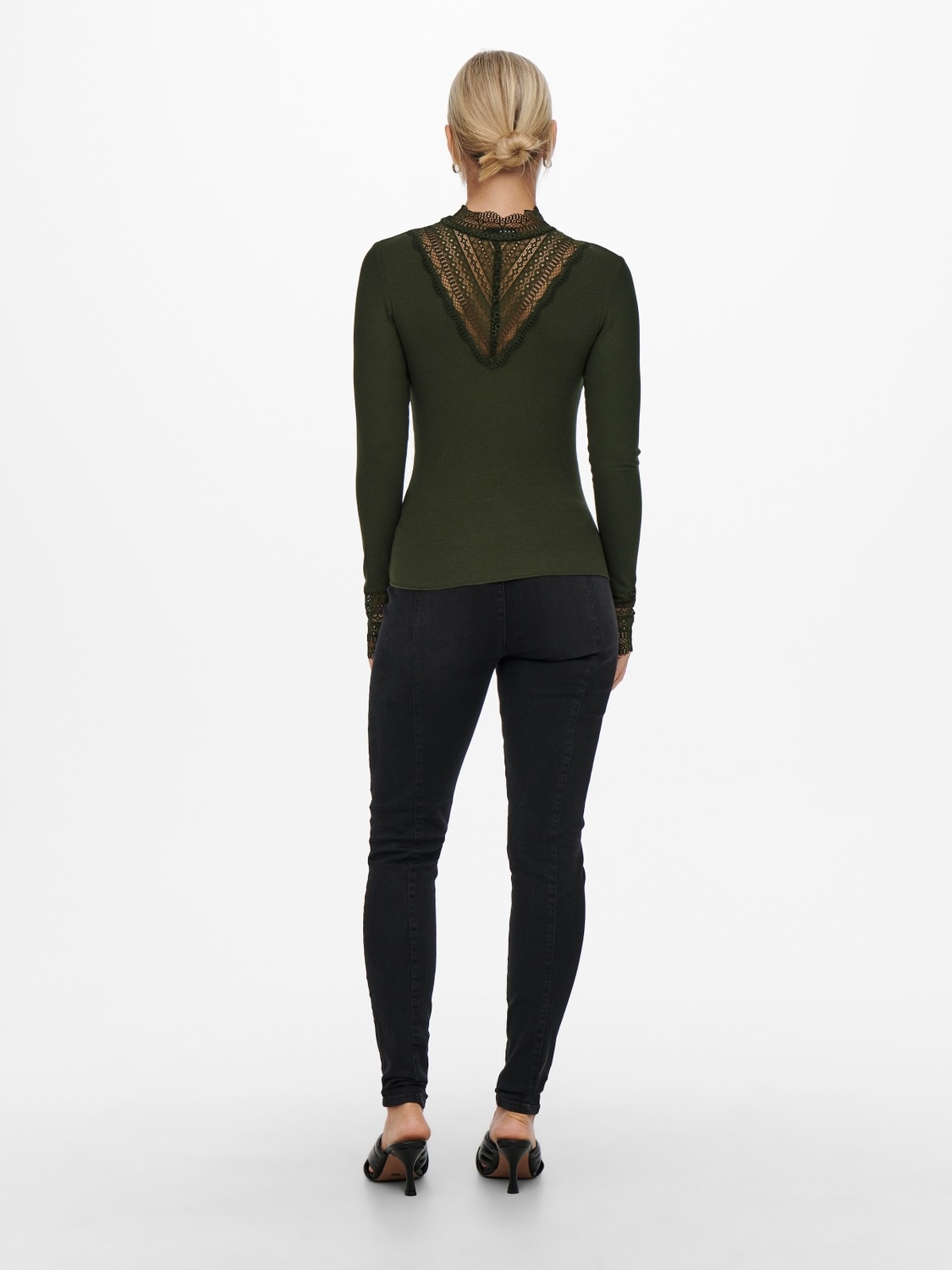 ONLY Spitzenshirt »ONLTILDE L/S HIGH NECK LACE TOP JRS«