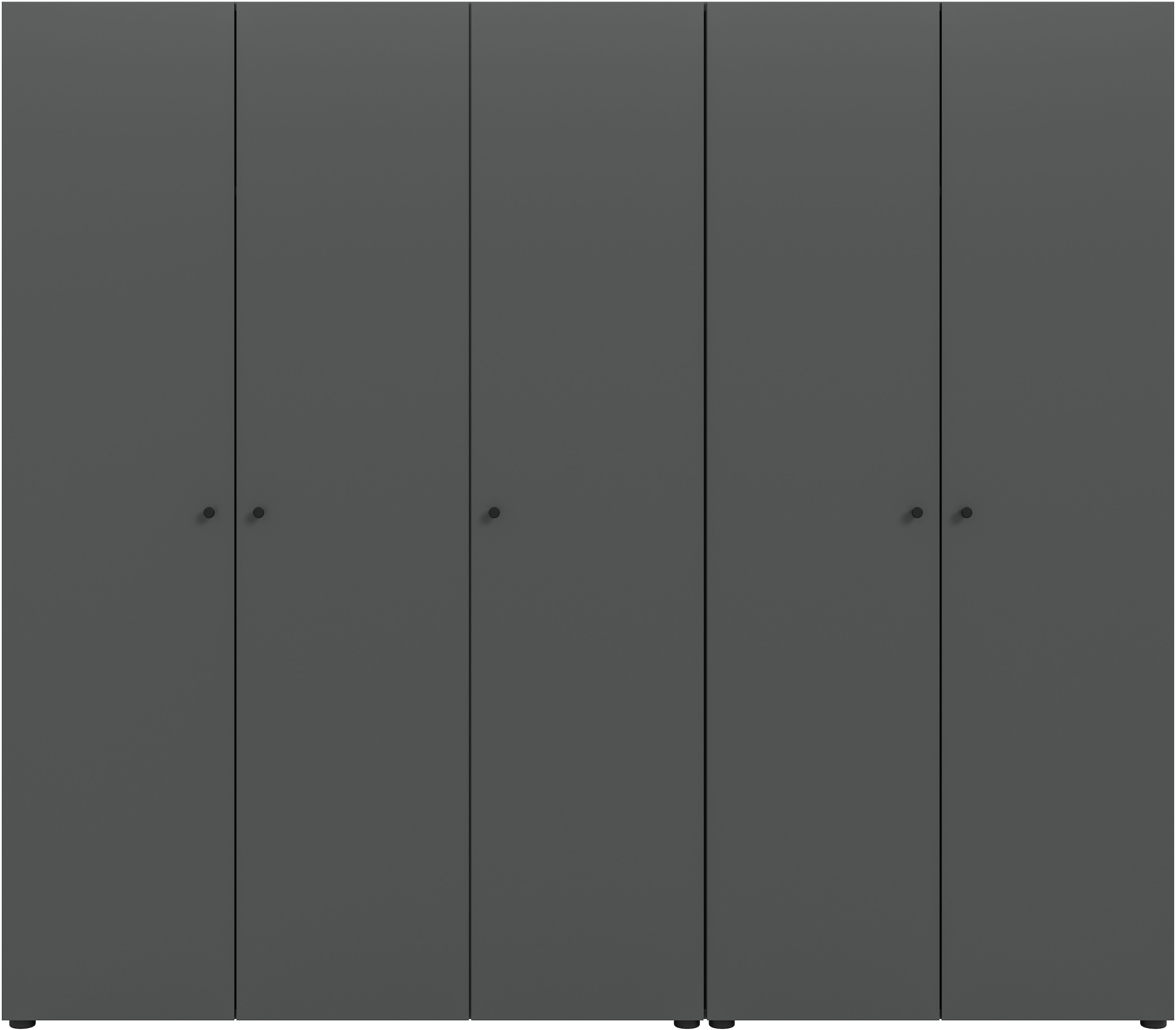 Home affaire Kleiderschrank »BILLINGS, TOPSELLER!, Schlafzimmerschrank, Schrank, Garderobenschrank«, (OTTO BESTSELLER, Garderobe & Schlafzimmer), Breite 200cm, grau, 5-türig, inkl. 2 Kleiderstangen und 5 Ablageböden
