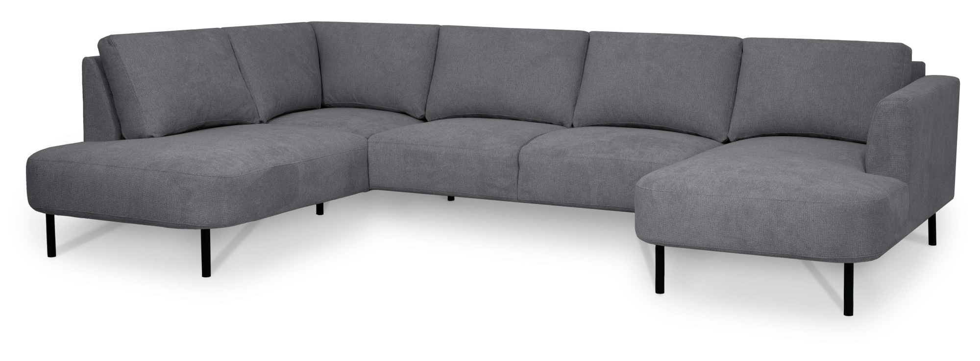 Places of Style Wohnlandschaft »Cesola«, in weichem Chenille-Stoff, Breite 327 cm, mit schwarzen Metallfüßen
