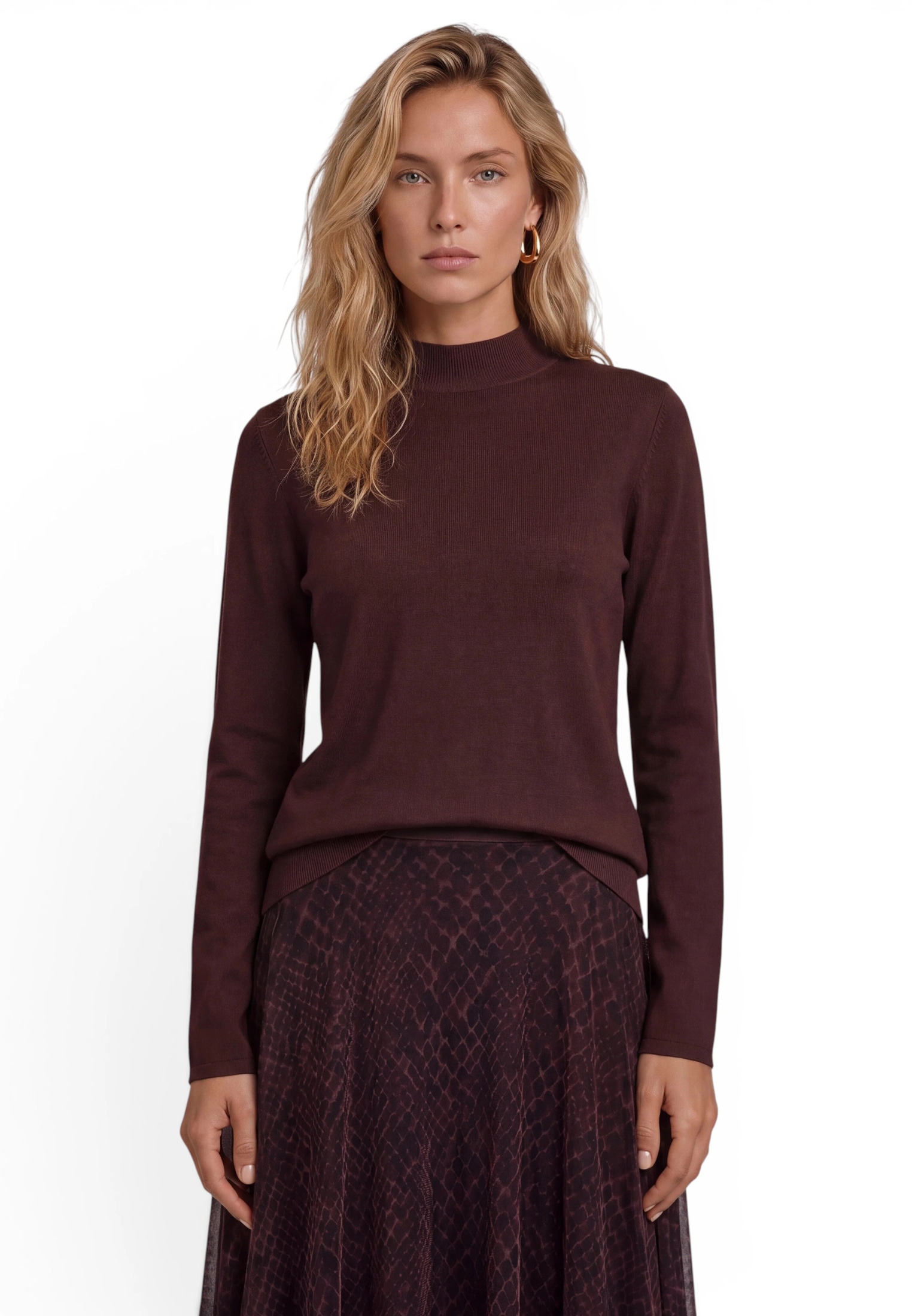 Zero Rundhalspullover »Feinstrickpullover mit Stehkragen«