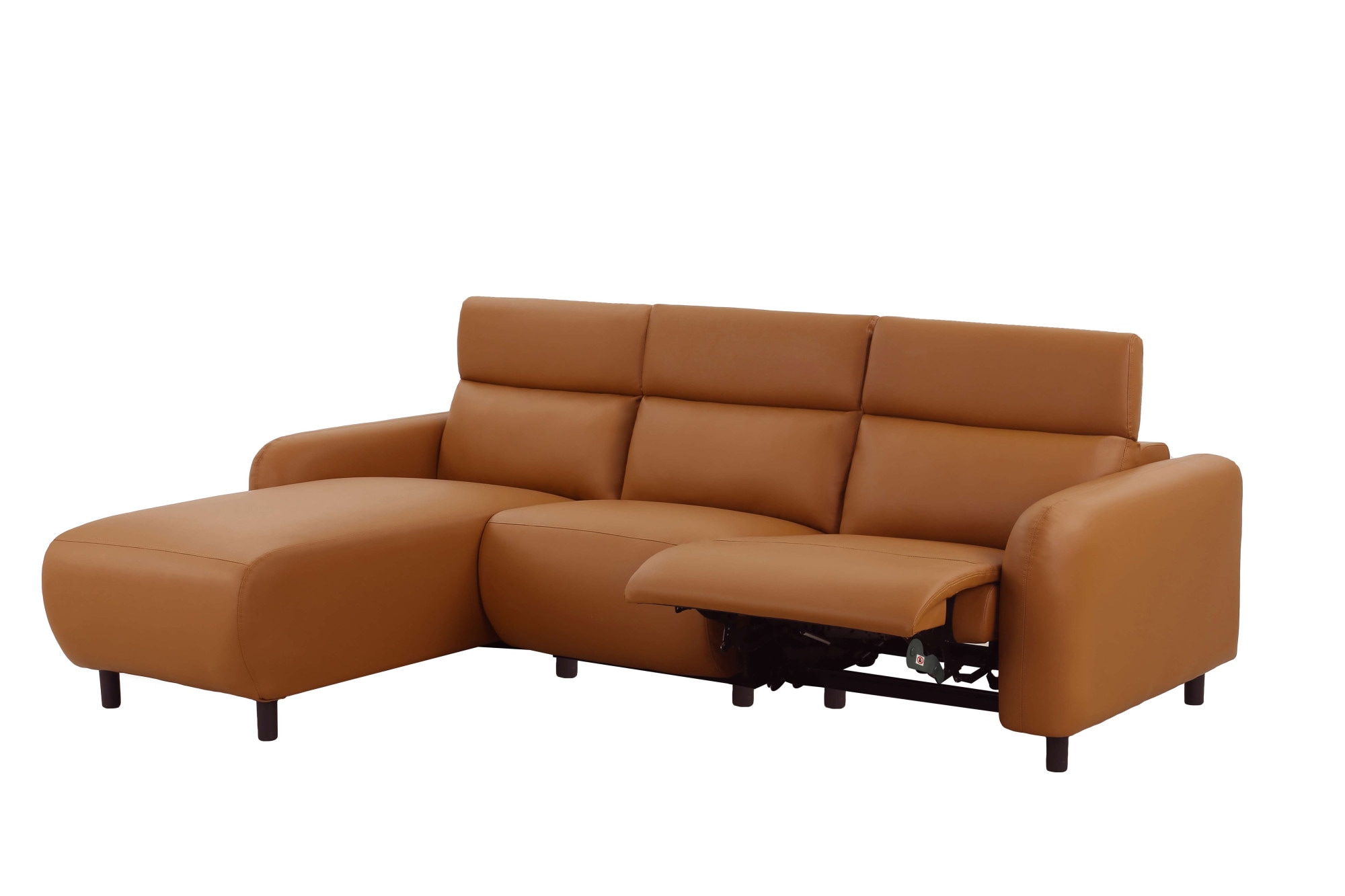 Home affaire Ecksofa »SKAANE Kunstleder, L-Form, 274 cm, manuelle u. elektrische Funktion,«, rundes Design, Kopfteilverstellung, Federkernpolsterung