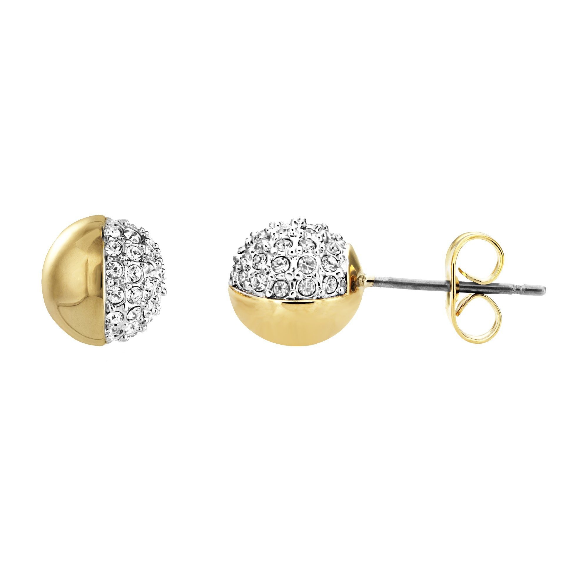 Buckley London Ohrstecker Messing vergoldet mit Kristallen