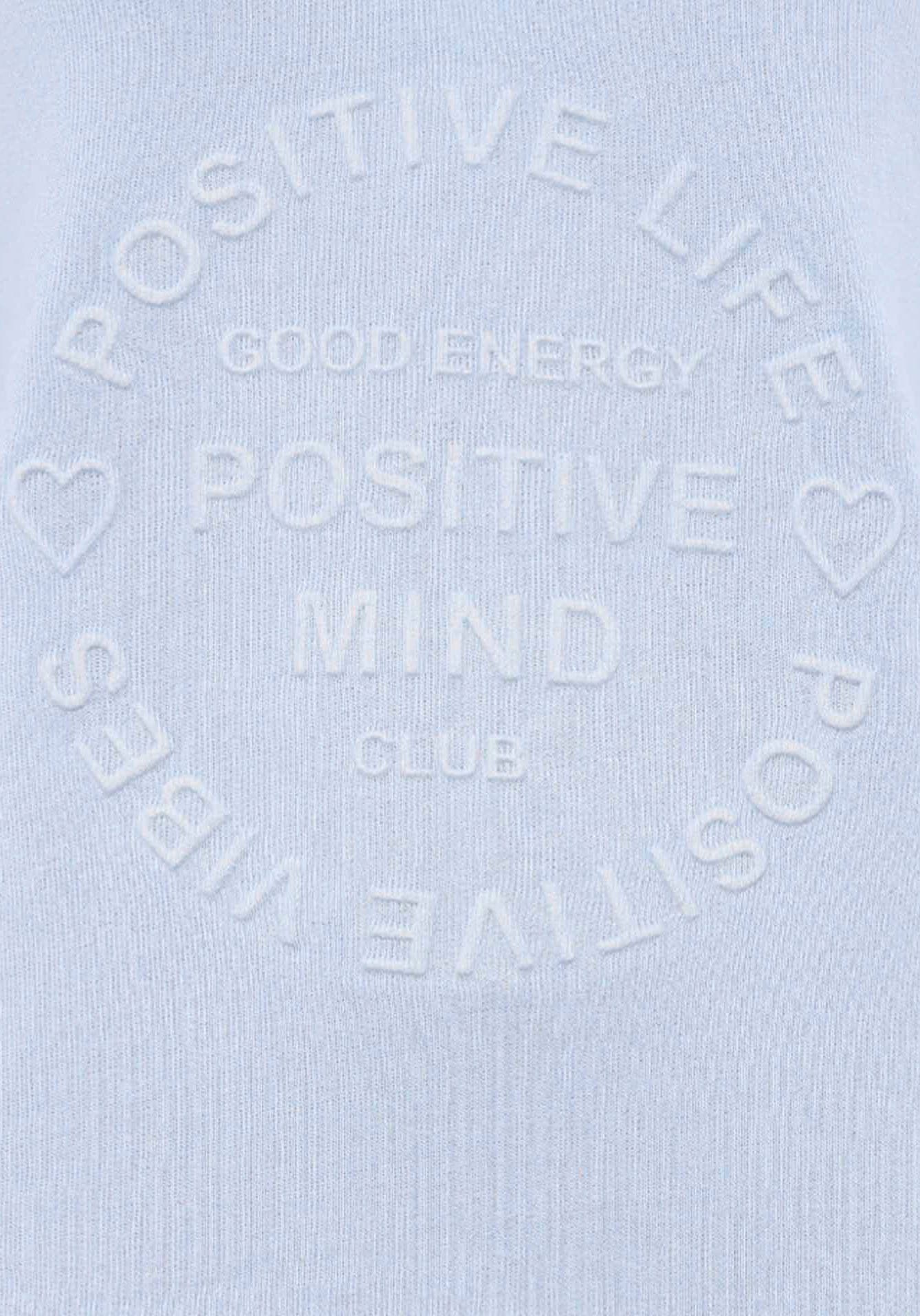 Zwillingsherz Sweatshirt »Sweatshirt BW "Positive Mind"«, Sweatshirt im Used-Look mit V-Ausschnitt und Stempeldruck