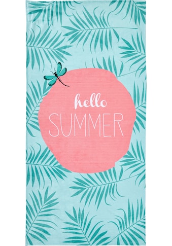 done.® Strandtuch »Hello Summer«, (1 St.), gemustert, mit Reisverschluss-Tasche für... kaufen