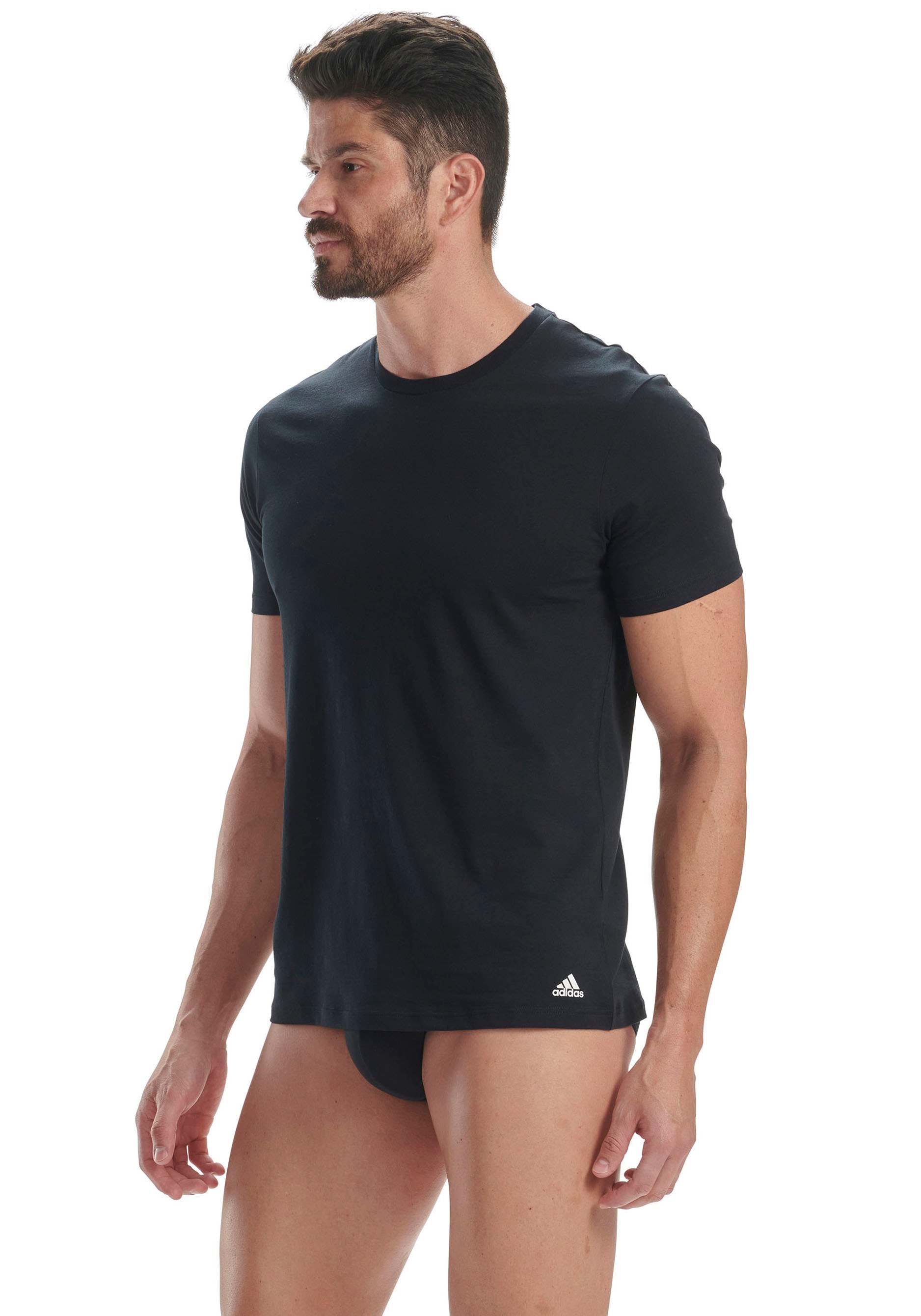 adidas Sportswear T-Shirt »"Active Flex Cotton"«, (2er-Pack), mit Rundhalsausschnitt und Slim Fit