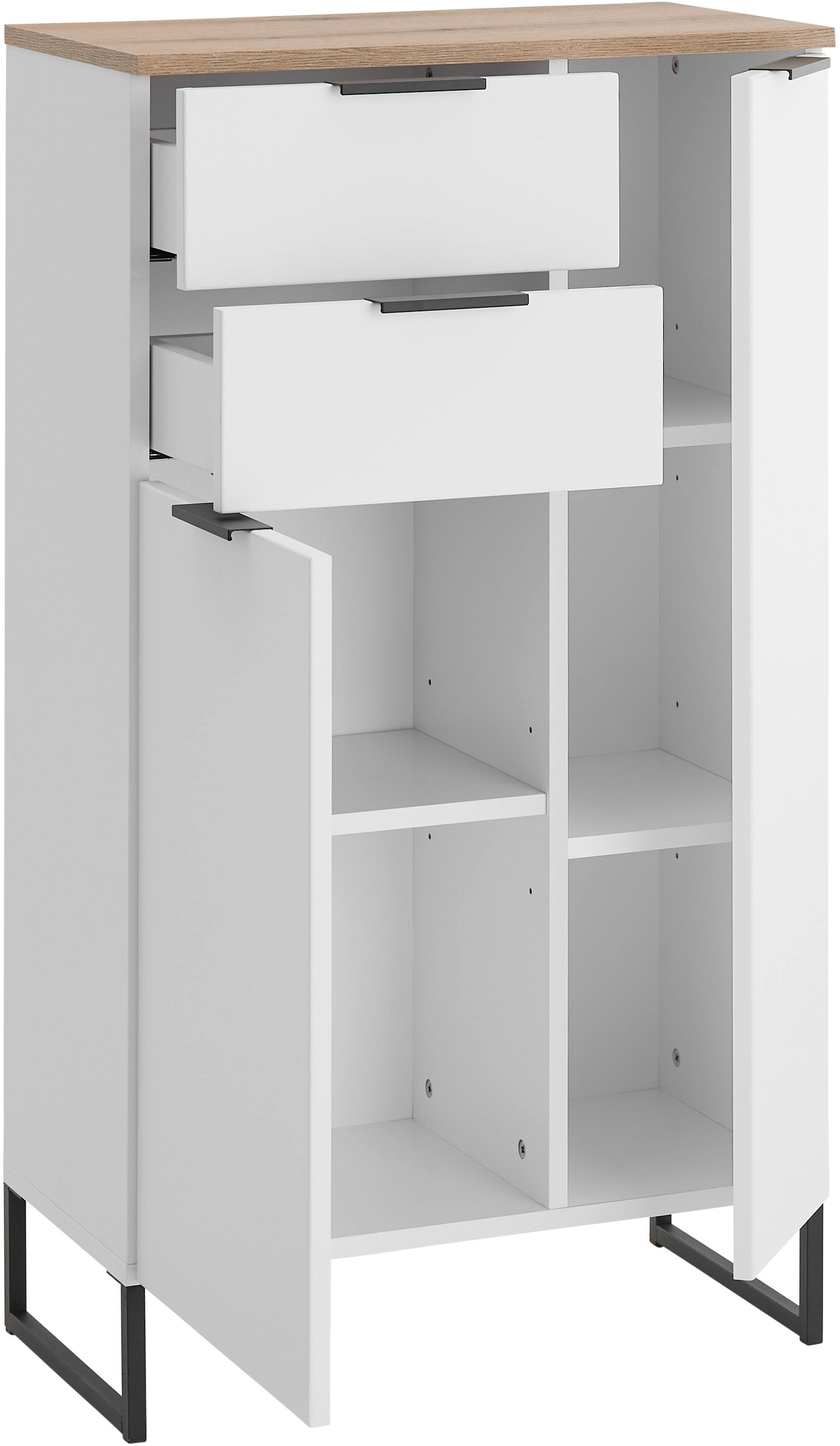 BASIC by Balculina Midischrank »Denver Midischrank, Badezimmerschrank BxHxT 60x106x32« 1 Stk. tlg. Breite 60 cm, Tür L/R montierbar, Softclose