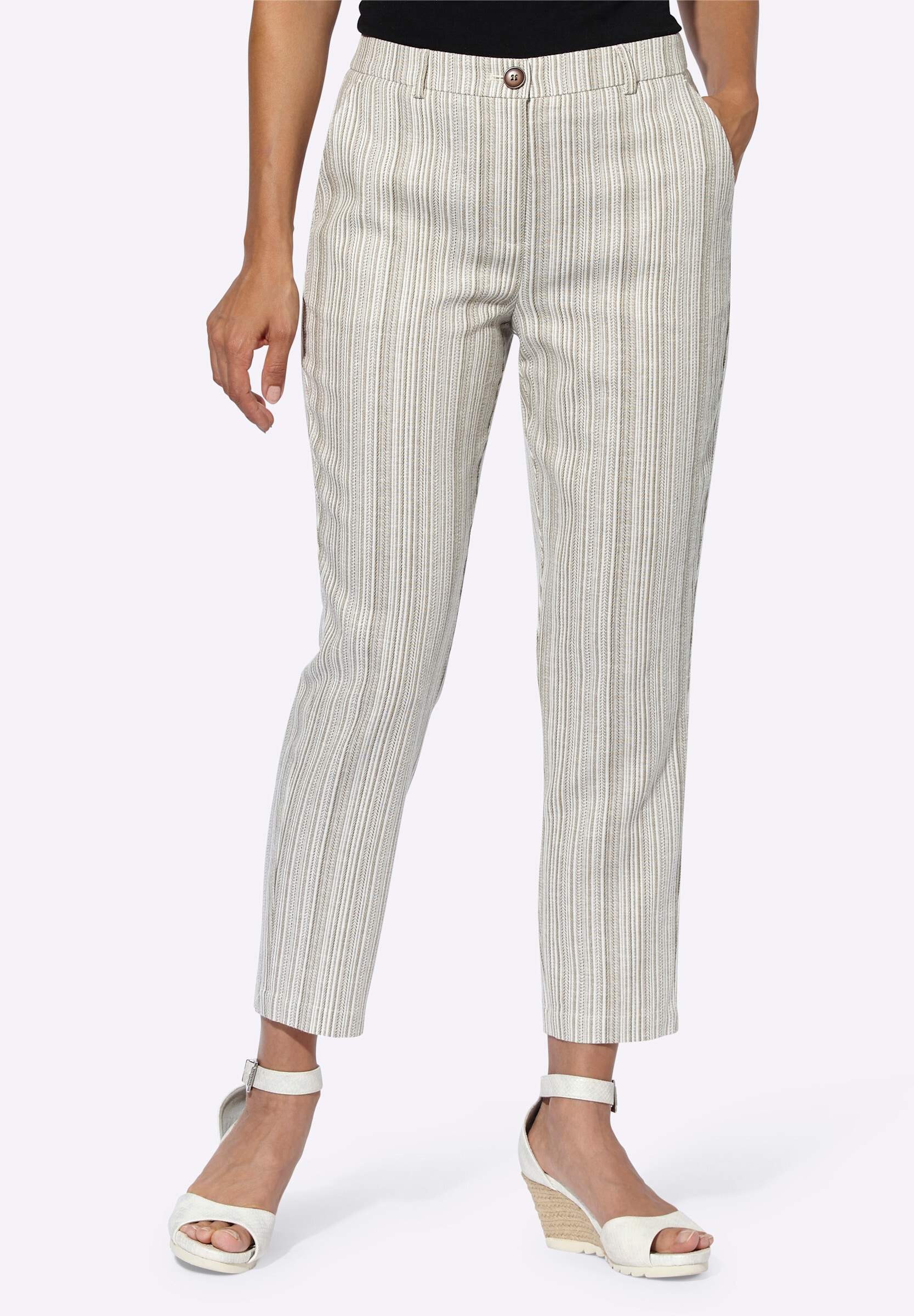 Witt Funktionshose »Jacquard-Hose Leinenhose mit Jacquard-Muster«
