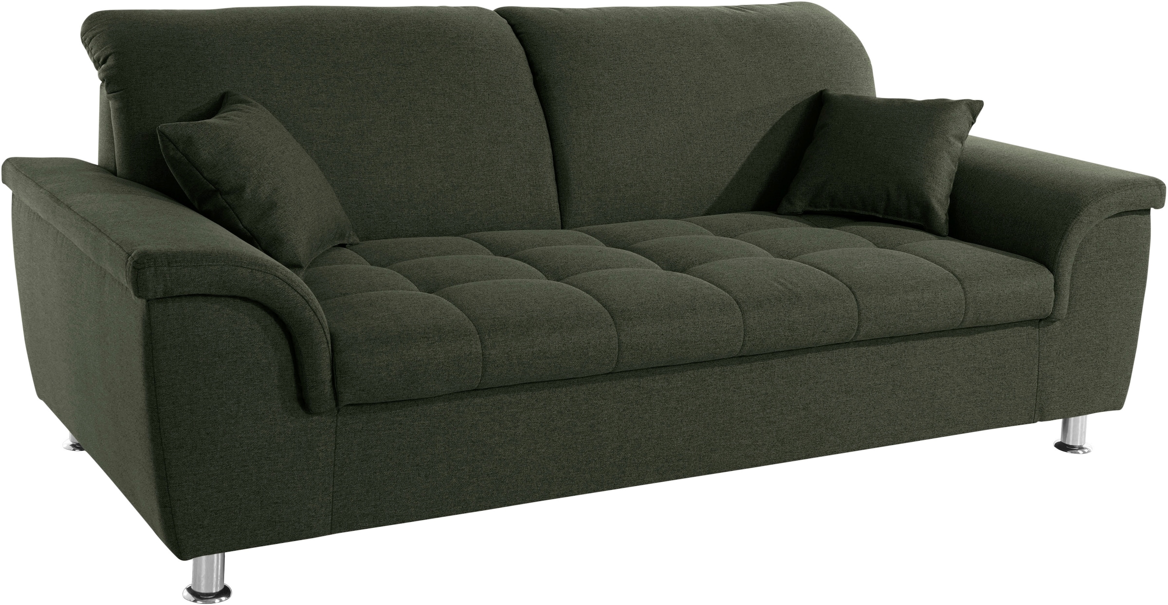 DOMO collection 2,5-Sitzer »Franzi, zeitlos und elegant, moderne Sitzheftung« wahlweise mit Kopfteilverstellung, inklusive Zierkissen