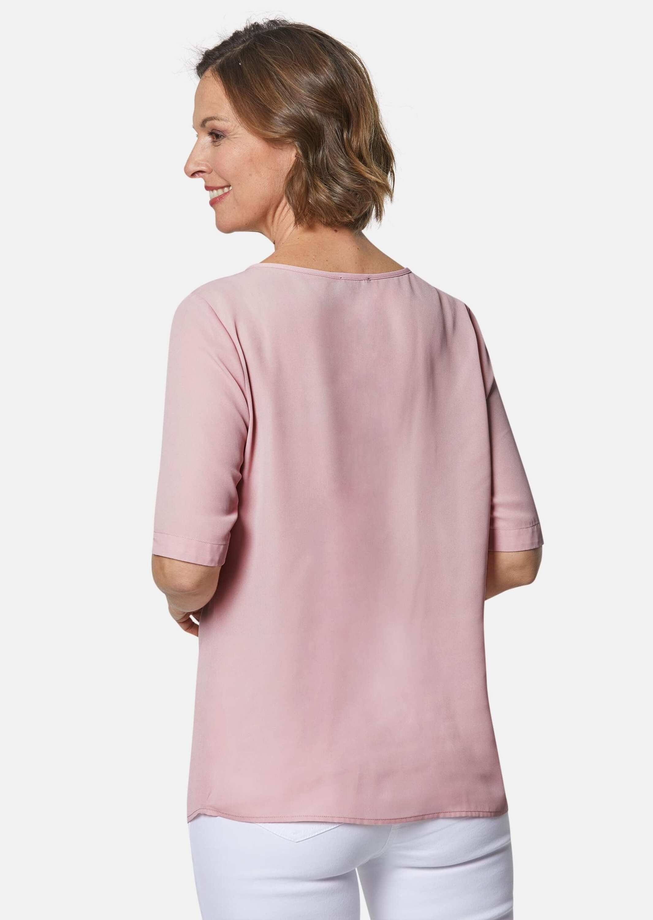 GOLDNER Kurzarmbluse »Feminine Bluse mit aufregender Ausschnittlösung«