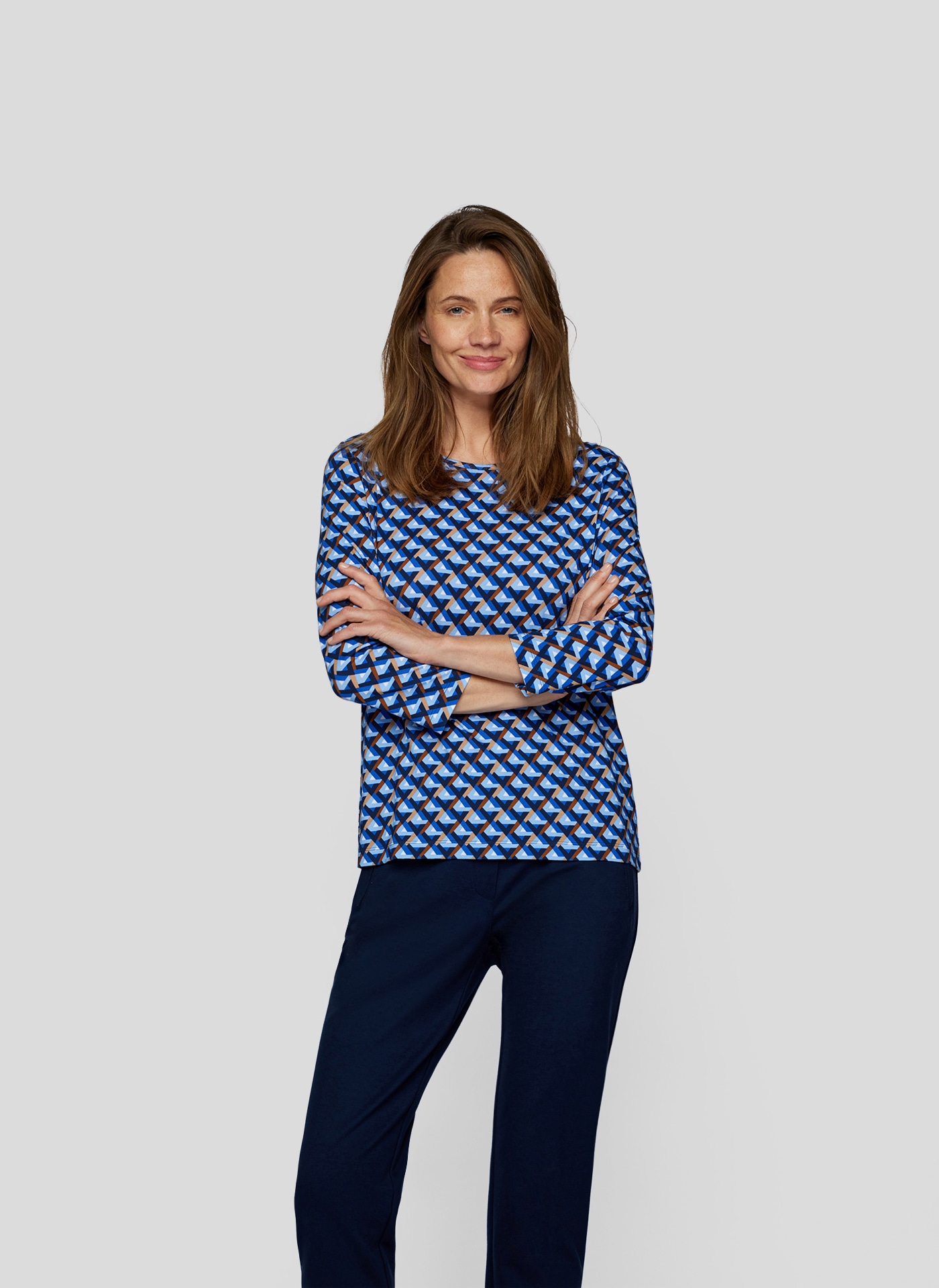 Rabe 3/4-Arm-Shirt, mit grafischem Muster