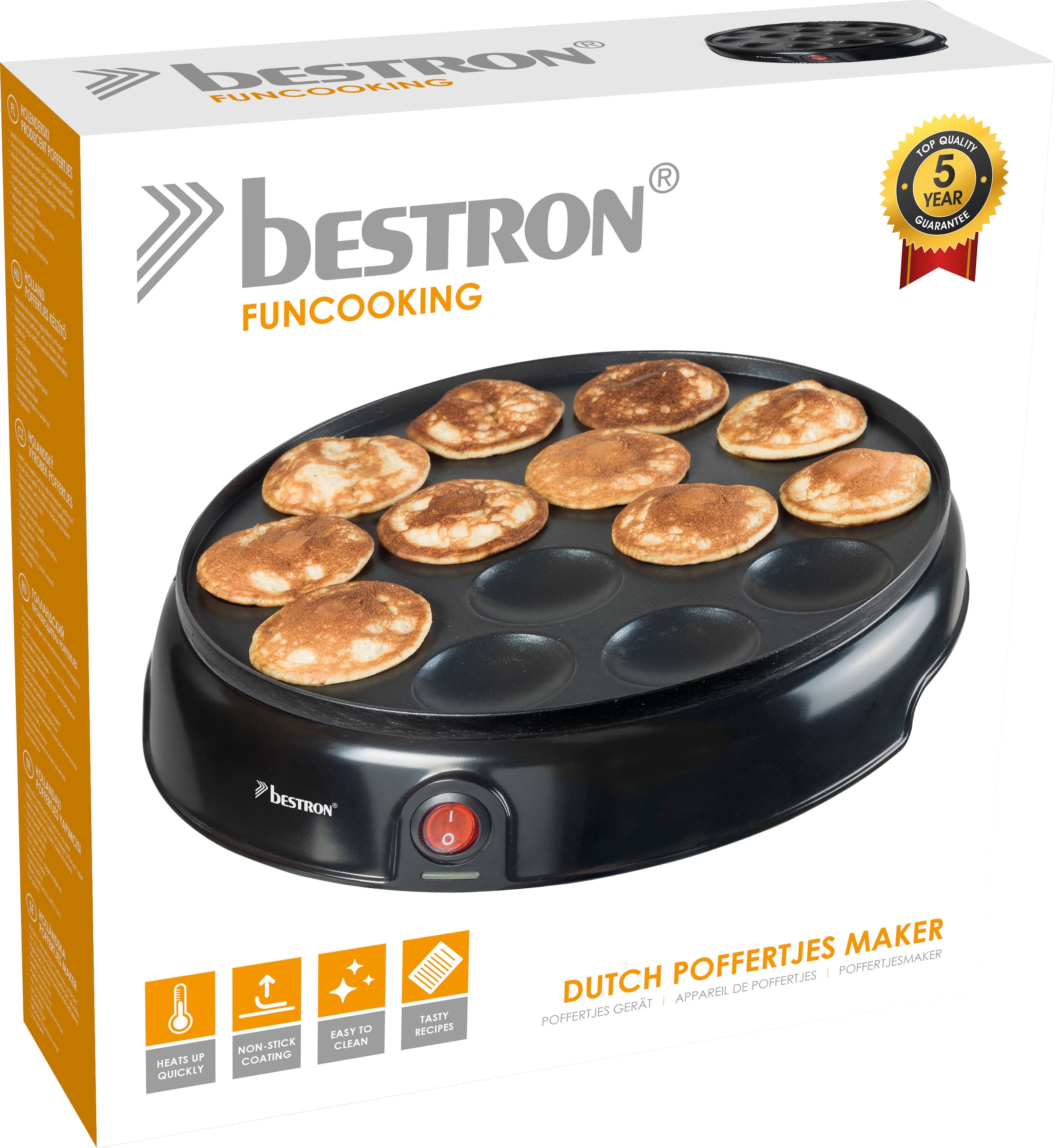 bestron Poffertjes-Maker »Sweet Dreams«, 800 W, im Retro Design, Mini  Pfannkuchen Automat, mit Antihaftbeschichtung, Schwarz jetzt bestellen bei  OTTO