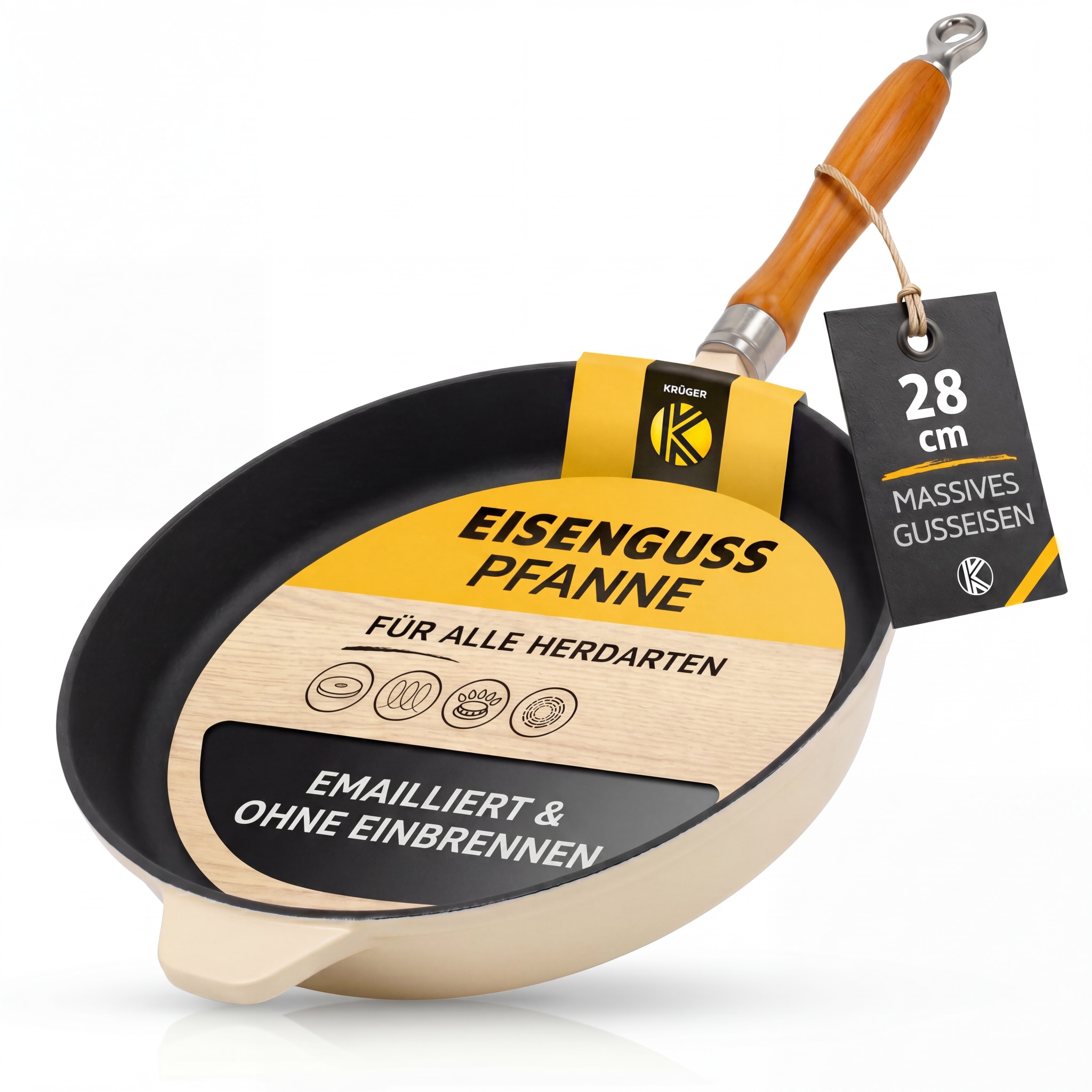 Krüger Bratpfanne »Einsenguss Pfanne SAVANNA« Gusseisen 1 Stk. tlg. für Induktions-Kochfelder geeignet