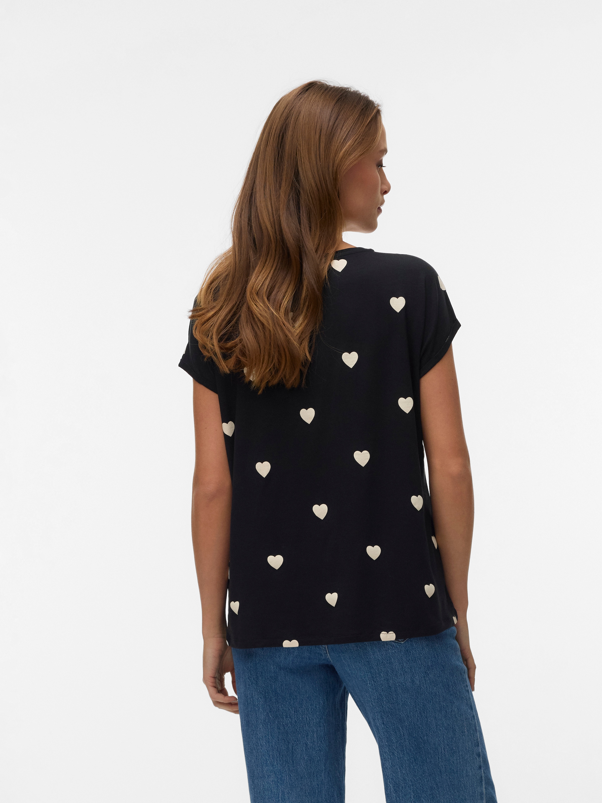 Vero Moda Kurzarmshirt »VMAVA SS TOP MULTI AOP NOOS« Materialmix, regular fit