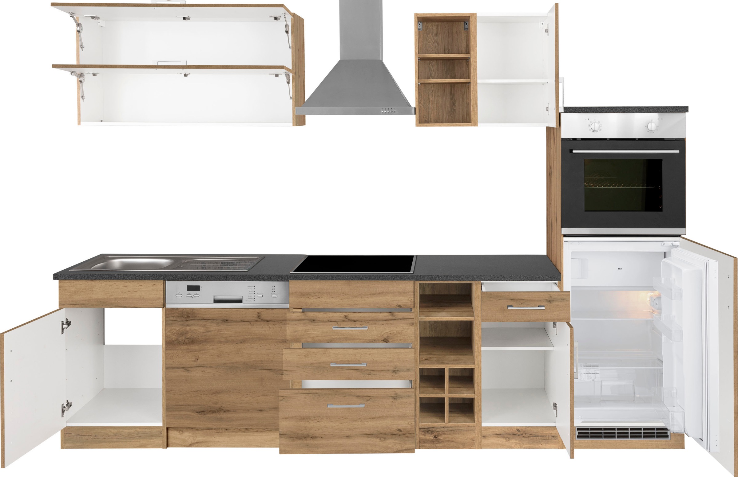 KOCHSTATION Küchenzeile »KS-Colmar« ohne E-Geräte, Breite 300 cm