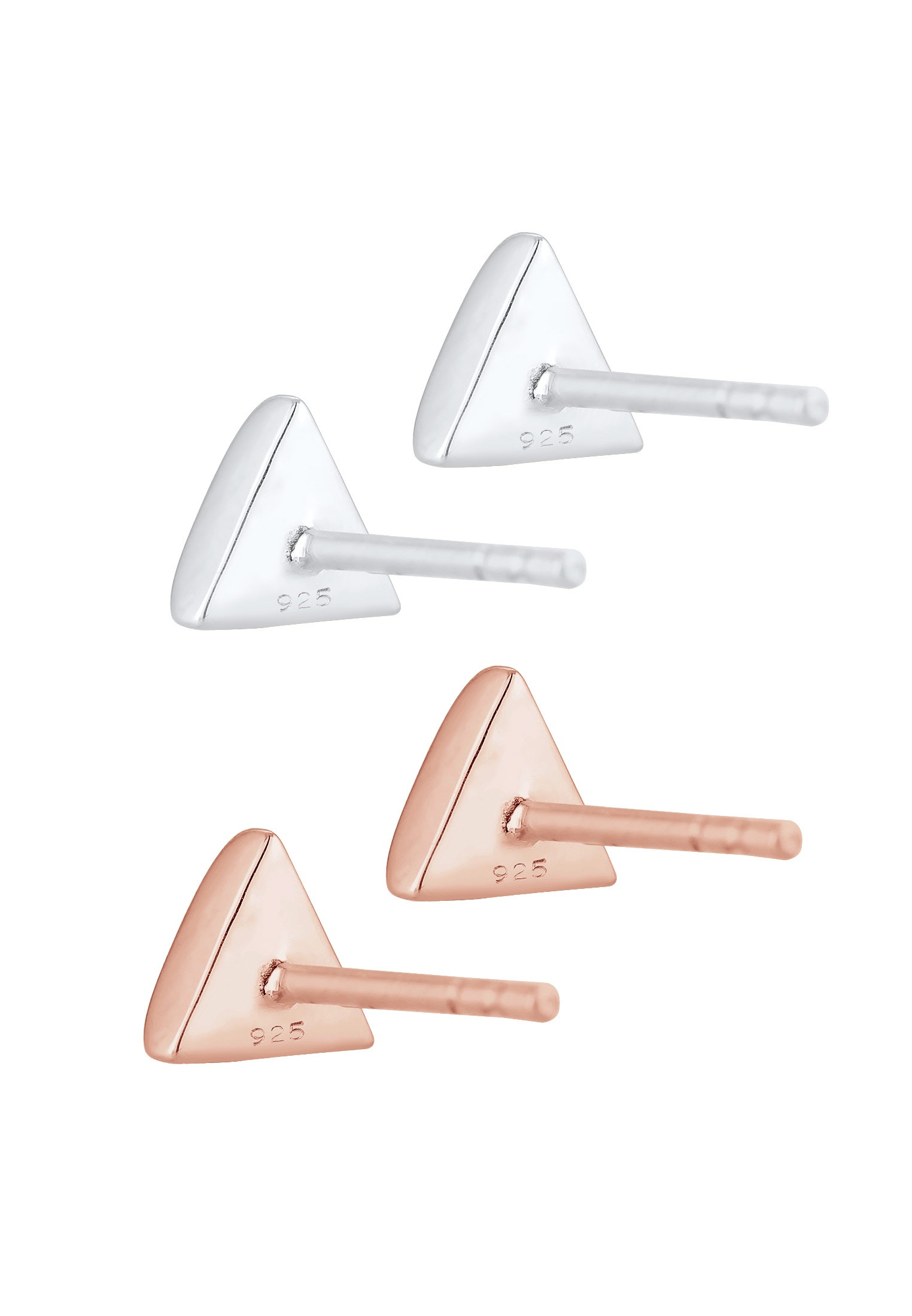 Elli Ohrstecker-Set »Ohrringe 2er Set Dreieck Geo Bicolor Minimal 925 Silber«