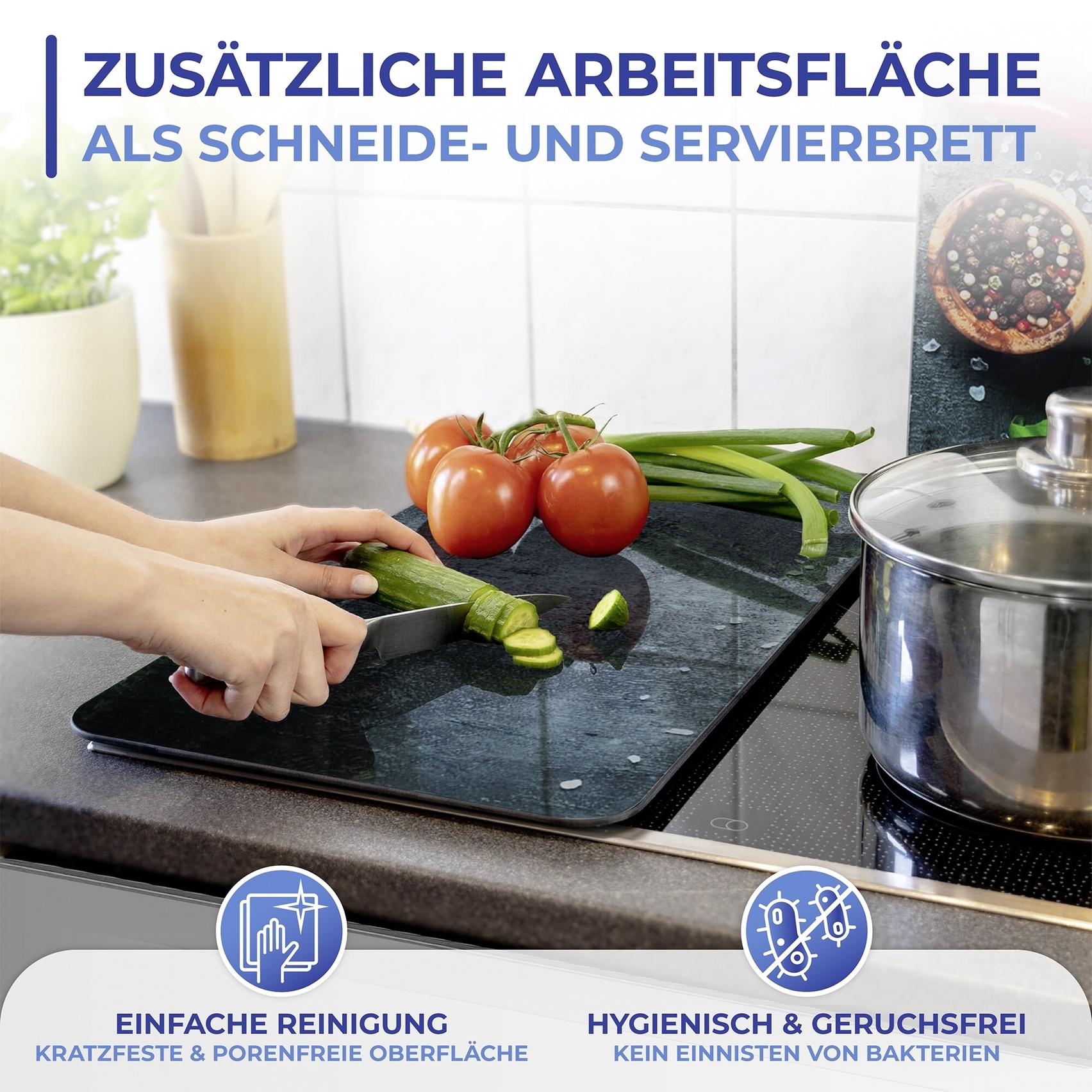 Maximex Herd-Abdeckplatte »Universal Modell Rosmarin«, (Set, 2 tlg.), Herdabdeckung für alle Herdarten, kratzfest, mit rutschfesten Füßen