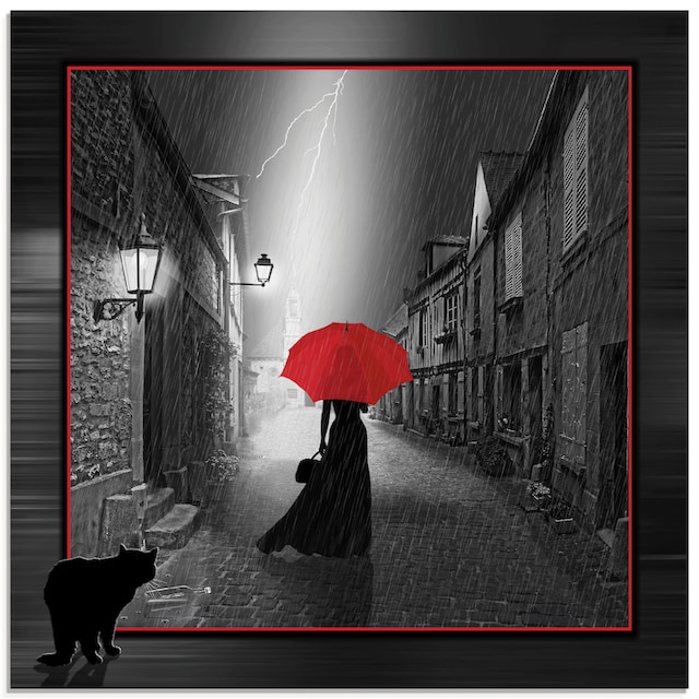 Artland Glasbild »Die Frau mit dem roten Schirm 2«, Frau, (1 St.), in verschiedenen  Größen bestellen im OTTO Online Shop