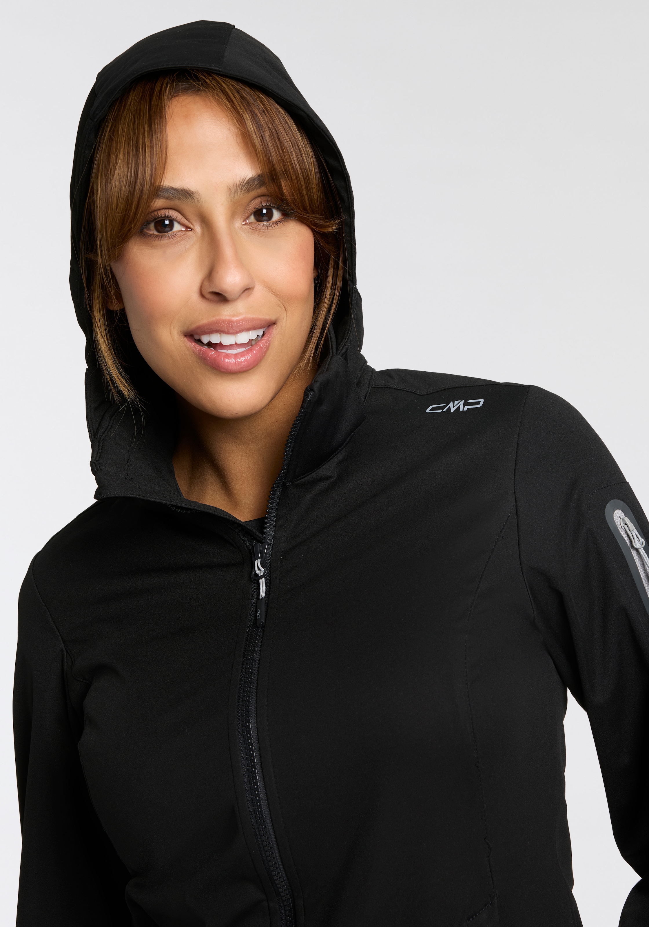 CMP Softshelljacke, mit Kapuze, Atmungsaktiv & Windabweisend & Wasserabweisend