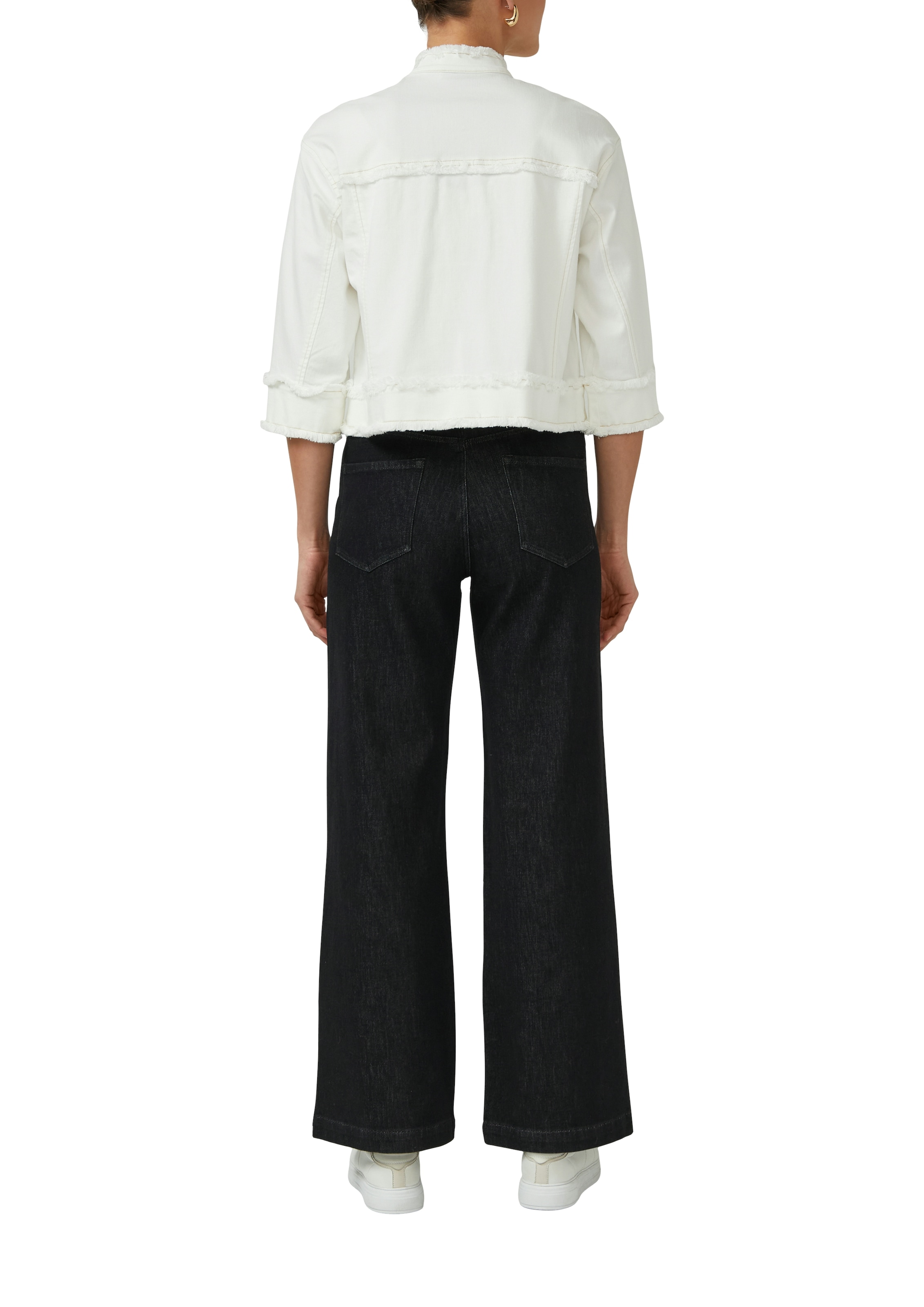 s.Oliver BLACK LABEL Kurzblazer 3/4-Arm mit Fransen und goldener Knopfleiste