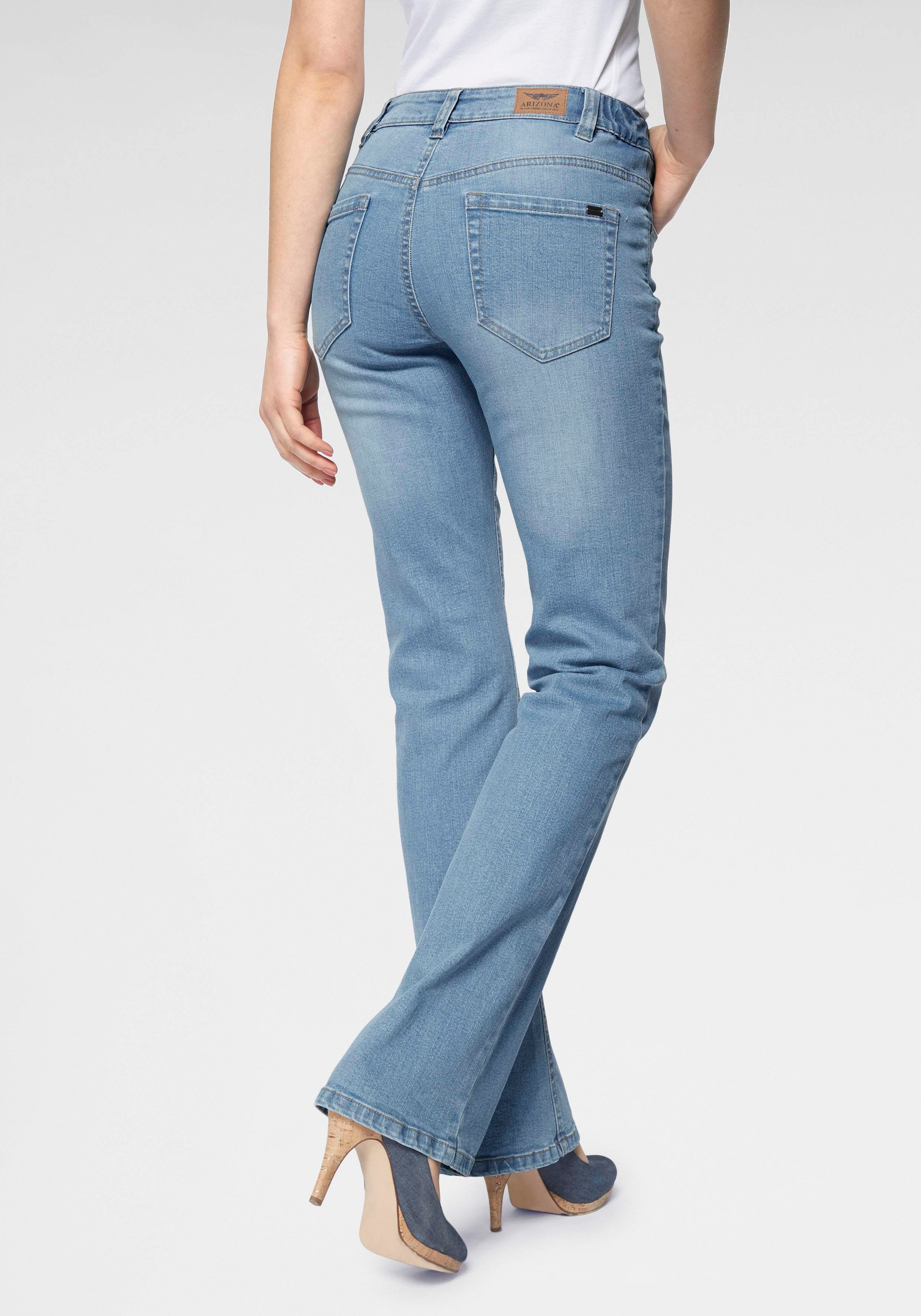 Arizona Bootcut-Jeans »Bund mit High Waist seitlichem Gummizugeinsatz«, bestellen bei OTTO