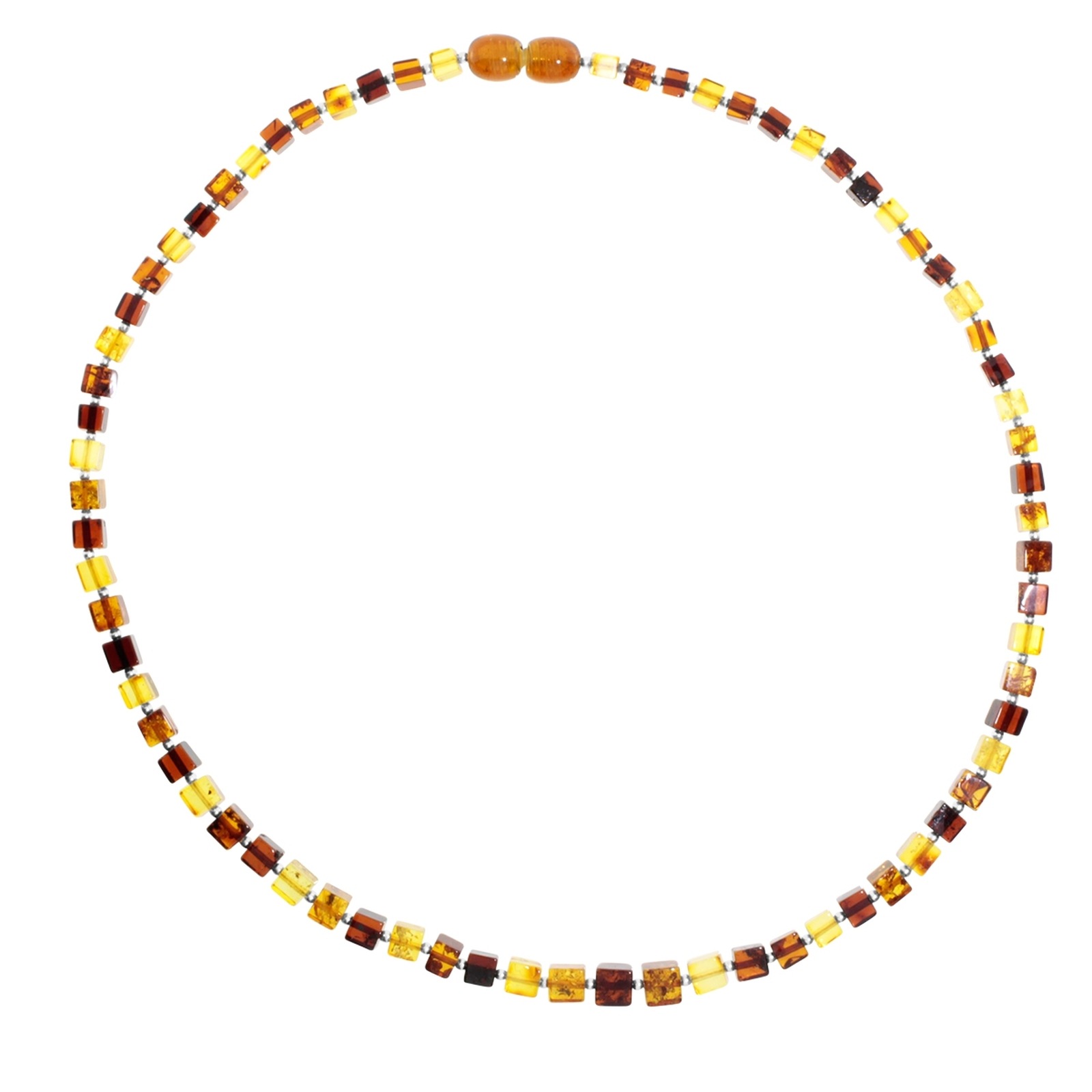 OSTSEE-SCHMUCK Kette ohne Anhänger »- Würfel 6 - Bernstein -,«