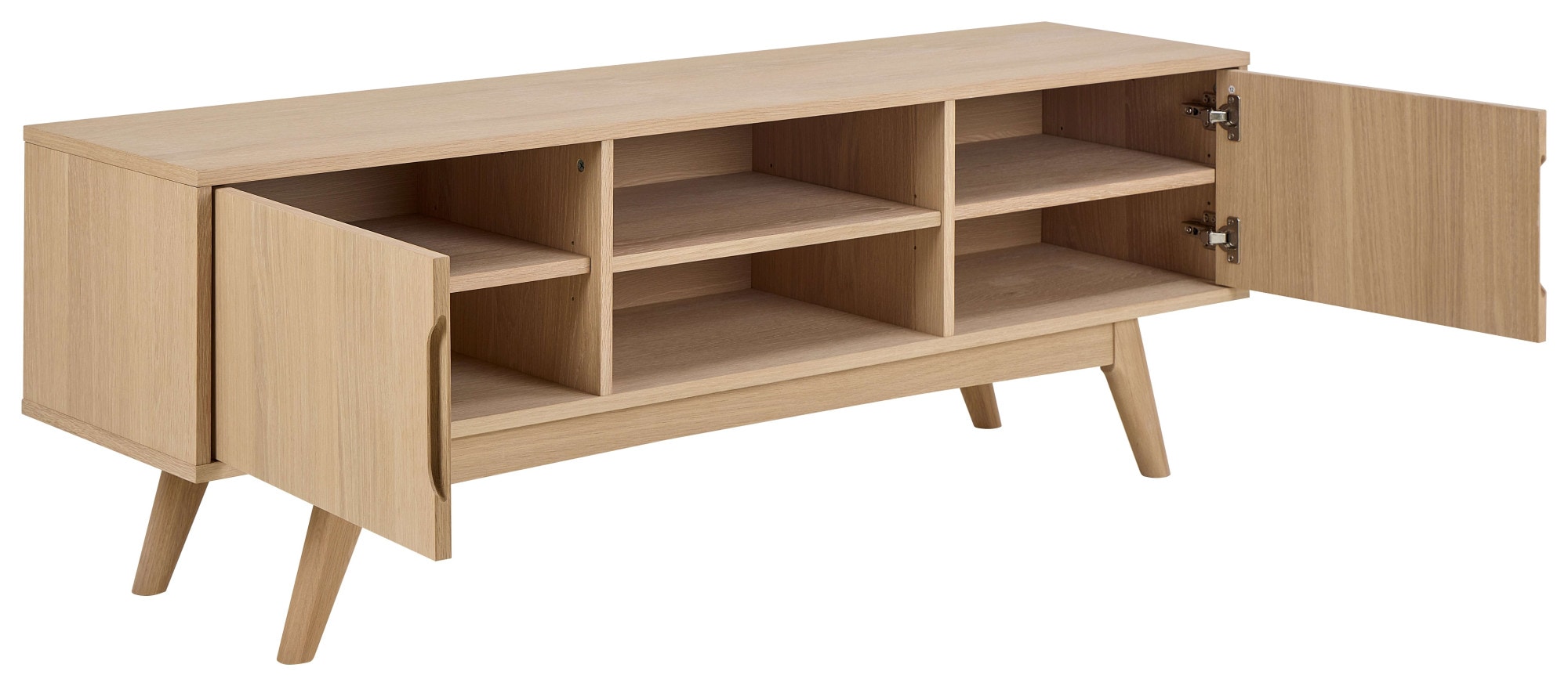 ACTONA GROUP TV-Schrank »Marte - zeitlos & praktisch mit flexiblen Aufbewahrungsmöglichkeiten« Langlebiger TV-Tisch aus massiver Eiche mit viel Stauraum. B: 160 cm