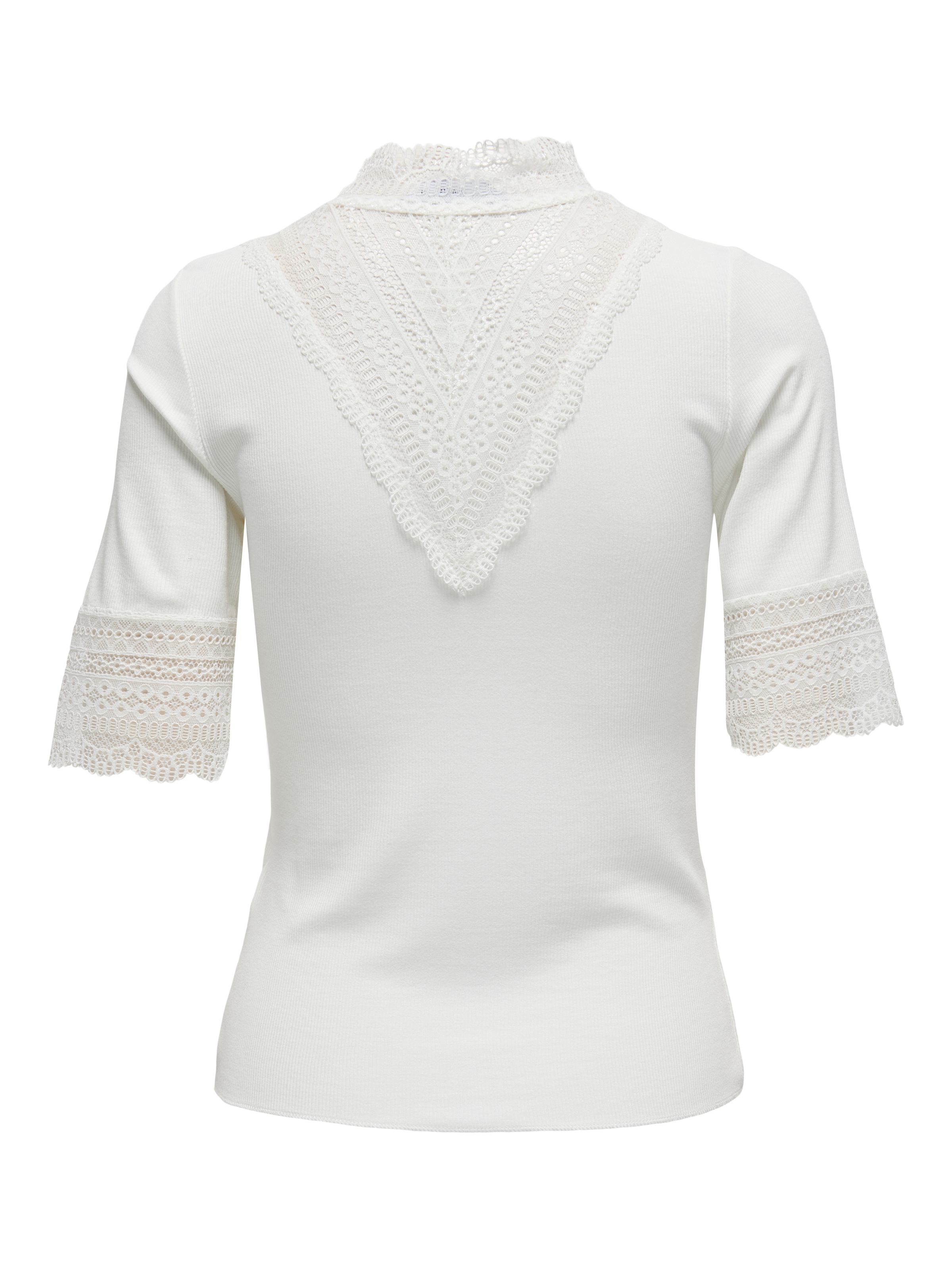 ONLY Spitzenshirt »ONLTILDE HIGHNECK S/S TOP JRS NOOS«