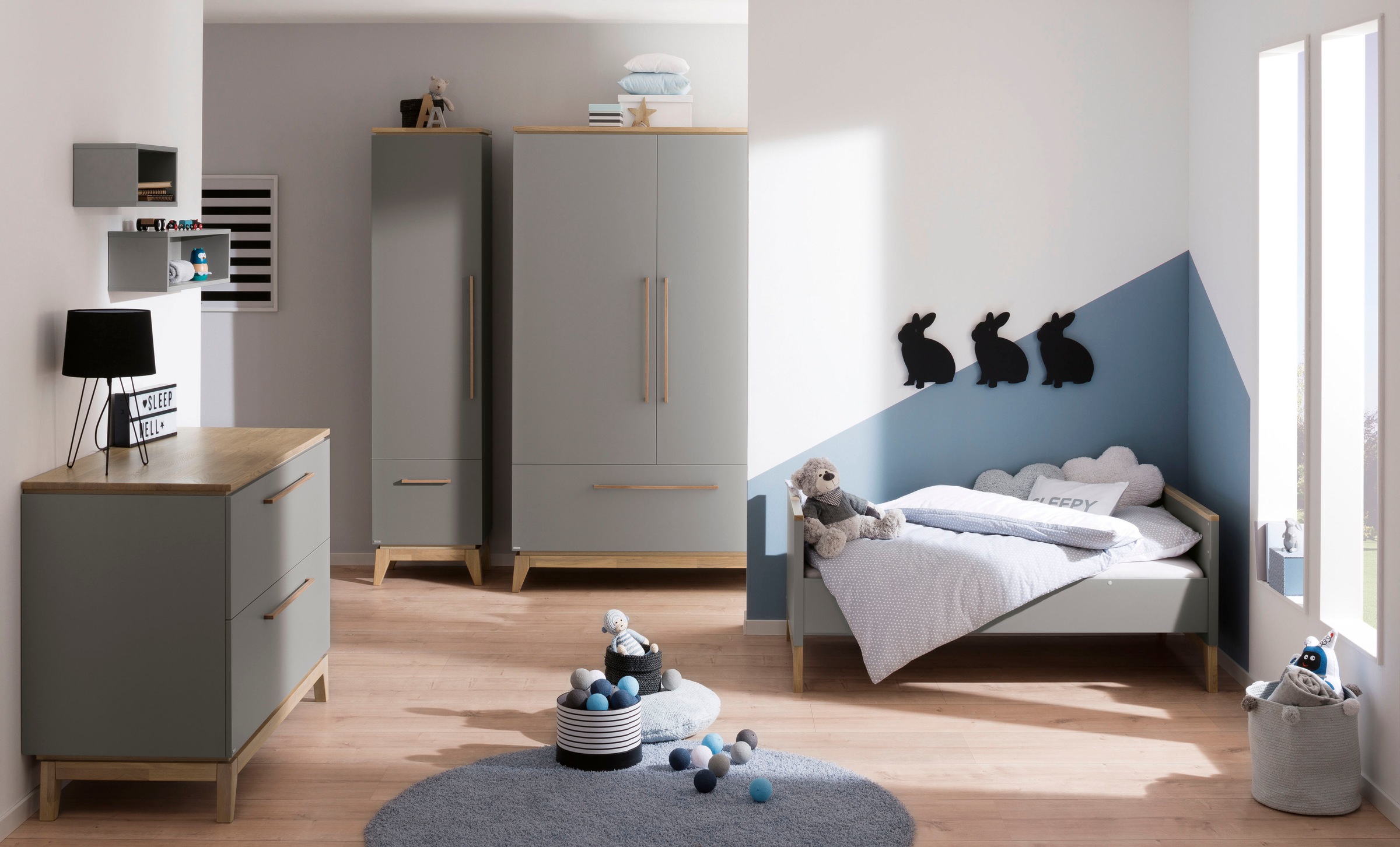 PAIDI Umbauseiten »STIENE für den Umbau vom Babybett zum Juniorbett« Erweiterungs-Set Kinderbett 70x140cm in Beige oder Grau