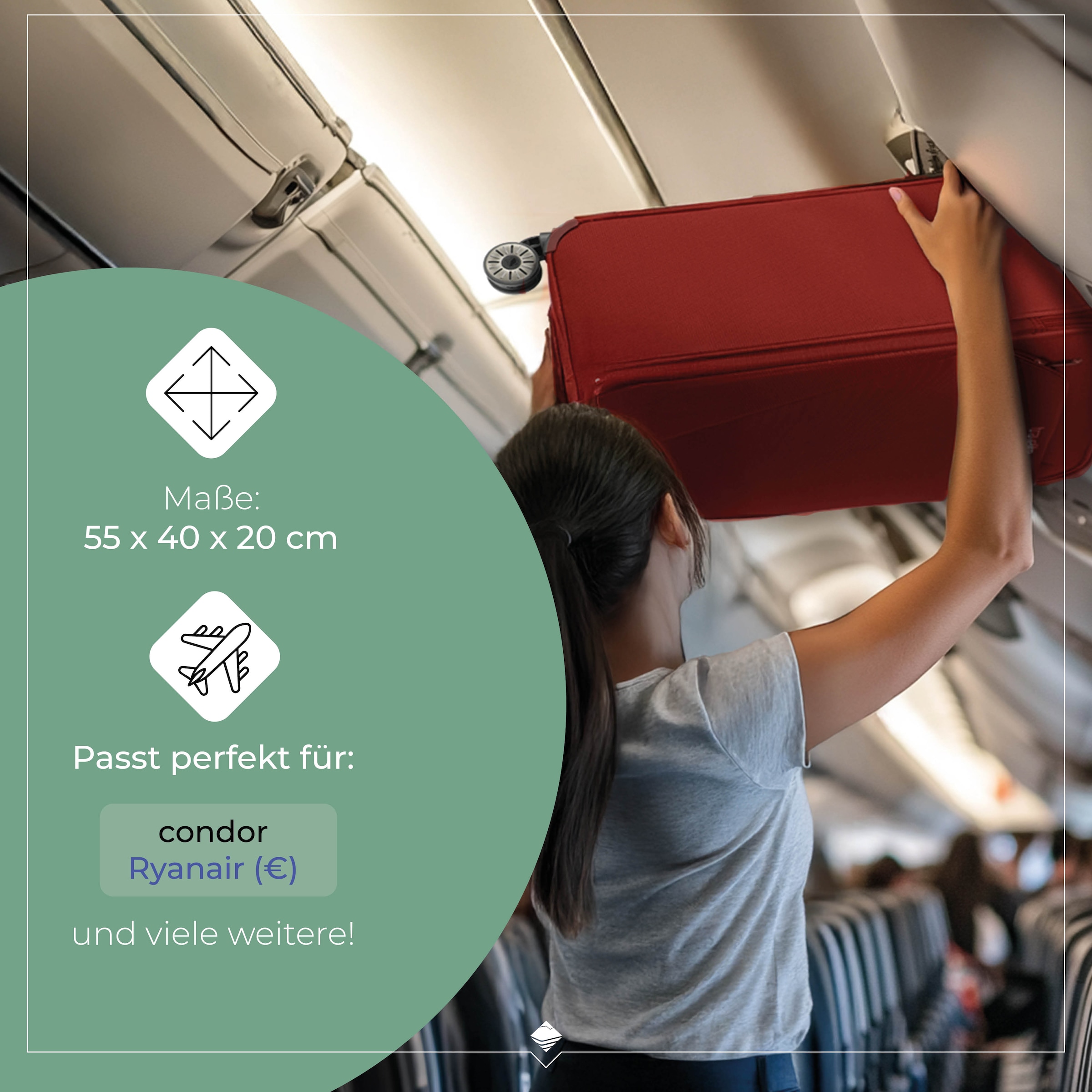 travelite Handgepäck-Trolley »JETPACK Multi Light 4 Cabin, konzipiert für Condor & Ryanair« 37 l 4 Rollen Weichgepäck-Koffer Handgepäck für die meisten gängigen Airlines