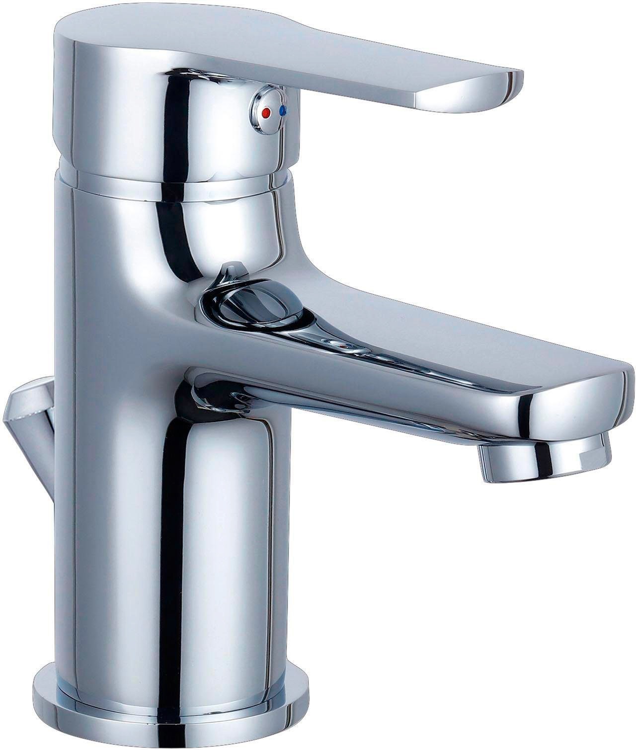 Eyckhaus bath & relaxing Waschtischarmatur »Main«, Waschbeckenarmatur mit Ablaufgarnitur, Einhebelmischer, Wasserhahn Bad Chrom, Hochdruck