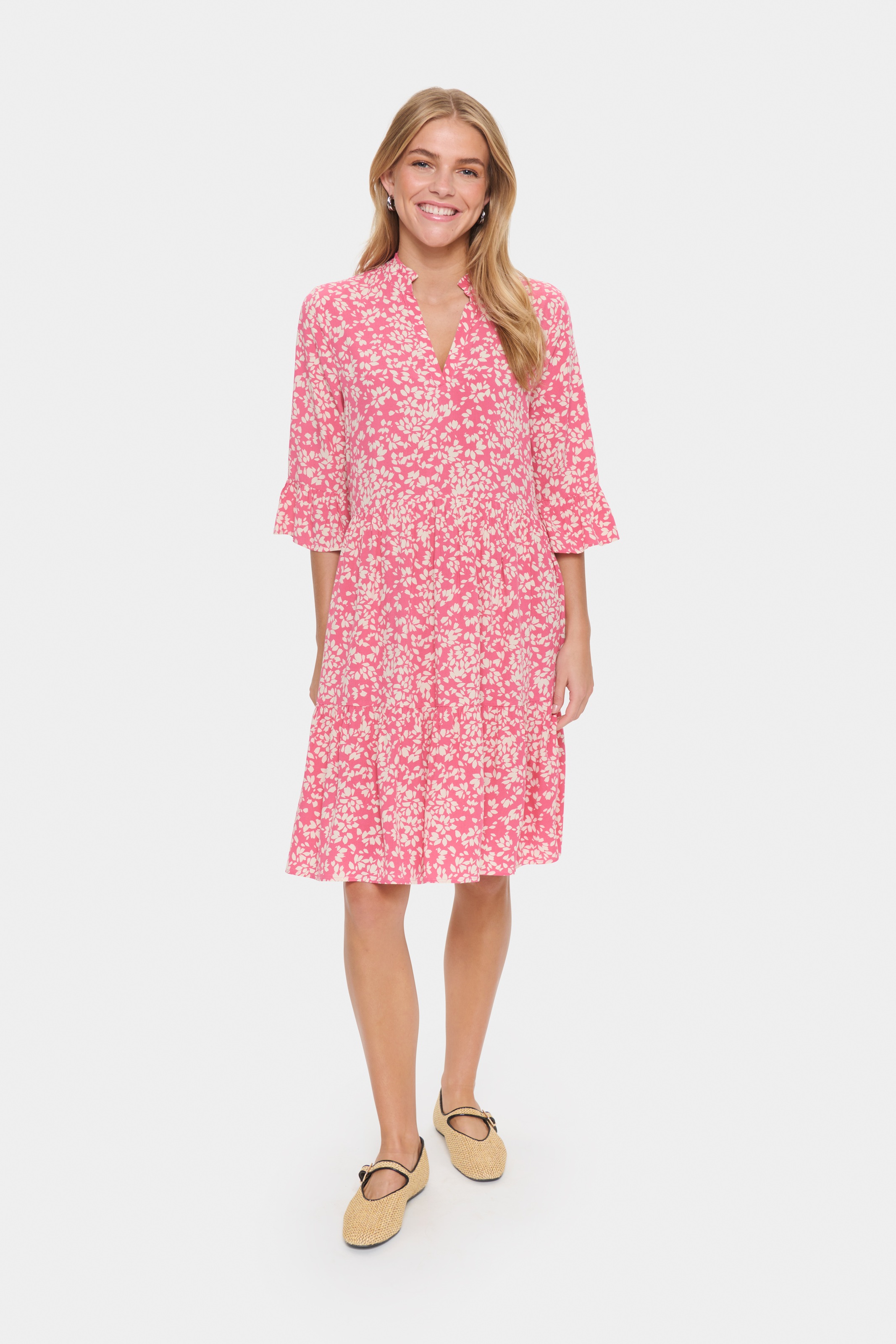 Saint Tropez Blusenkleid »EdaSZ Dress«, mit Volant und 3/4 Ärmel