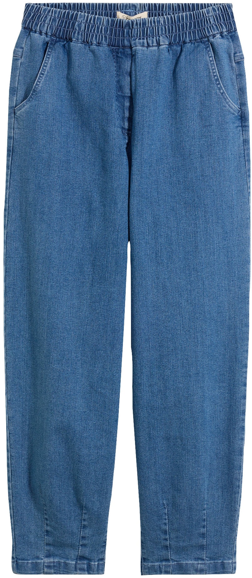bonprix Mom-Jeans Loose Fit, elastischer Bund, aus Baumwolle, Polyester und Elasthan